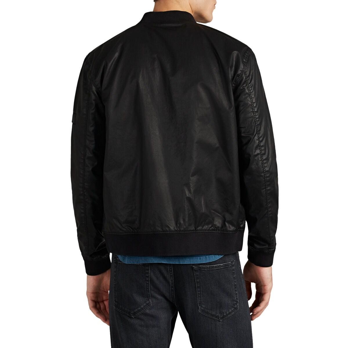 John Varvatos Cotton Coated Twill Bomber Jacket in Black for Men - Lyst