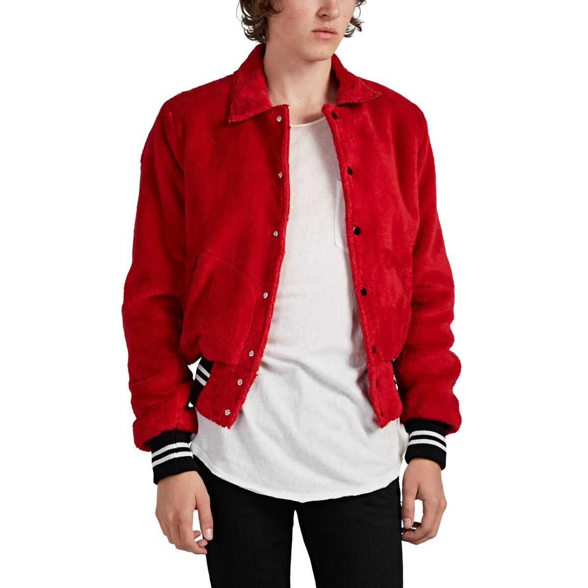 Amiri Fauxfur Bomber Jacket in Red for Men Lyst