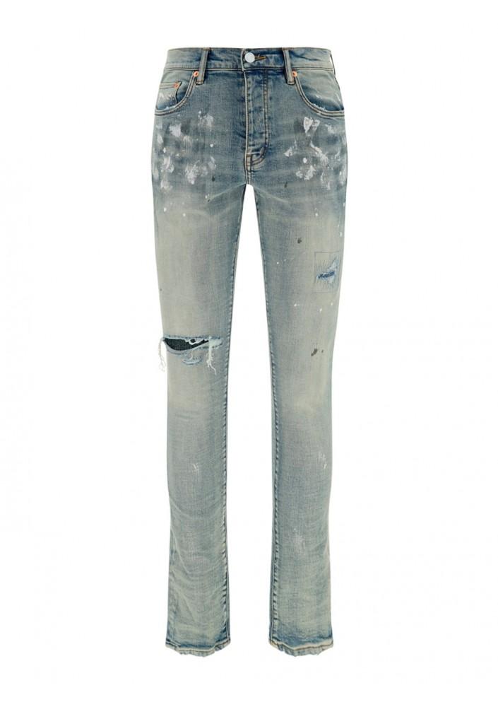 Purple Brand distressed-effect flared jeans - Blue