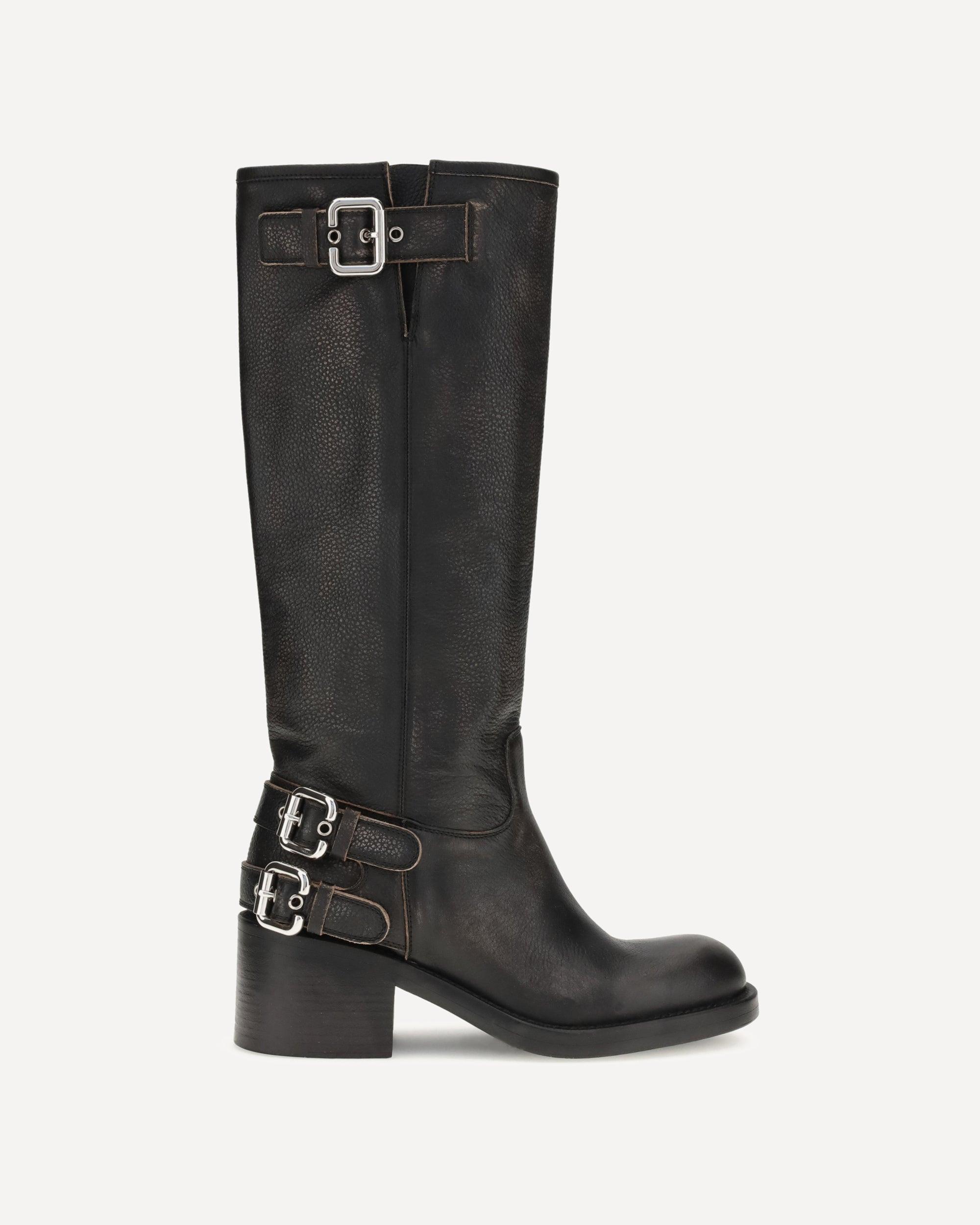 ロングブーツ CHLOE BOOTS BLACK Justine Clenquet - Chloë black high boots