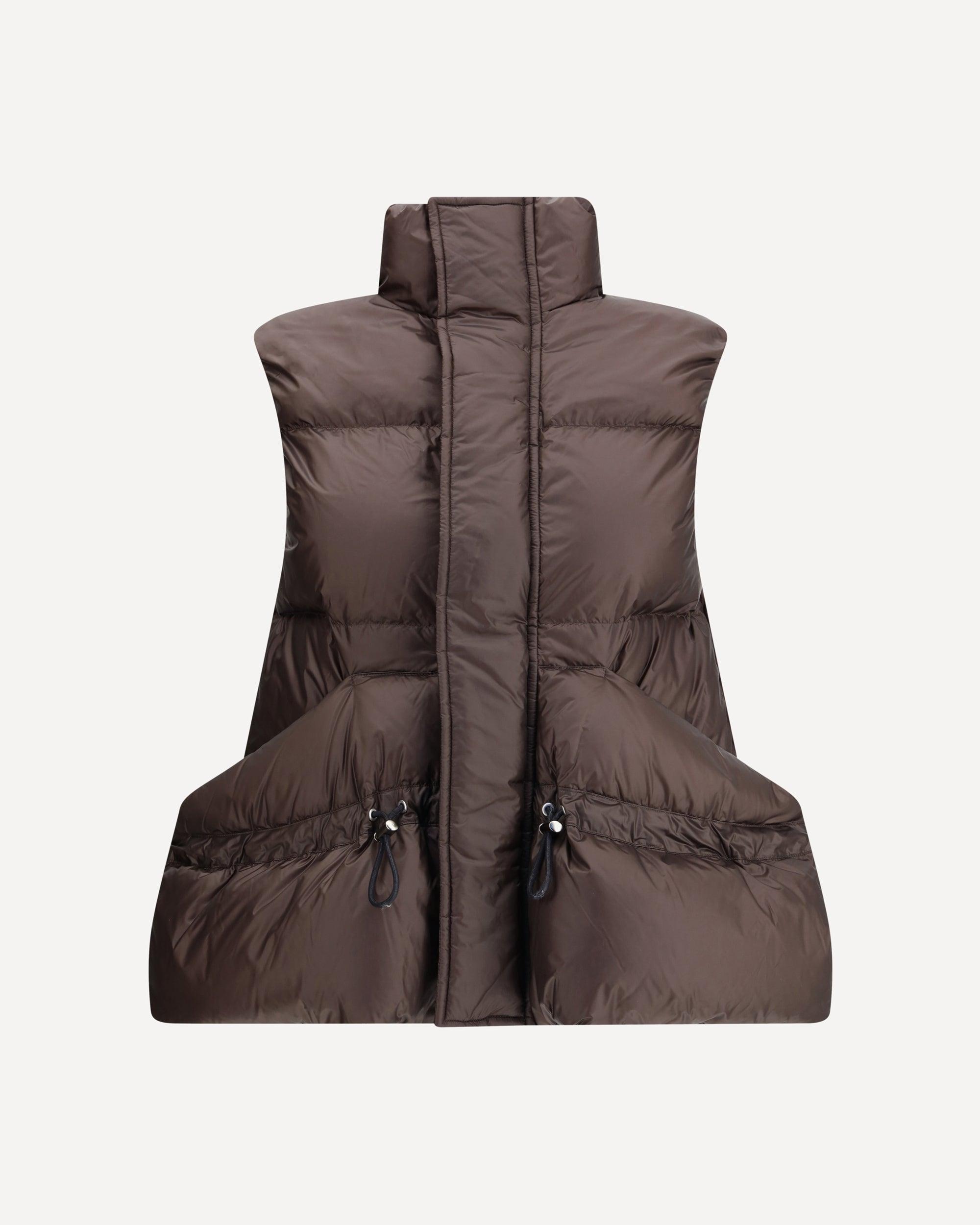 Gilet Lungo Gilet Imbottito Zara Marrone Gilet In Puro Cashmere E