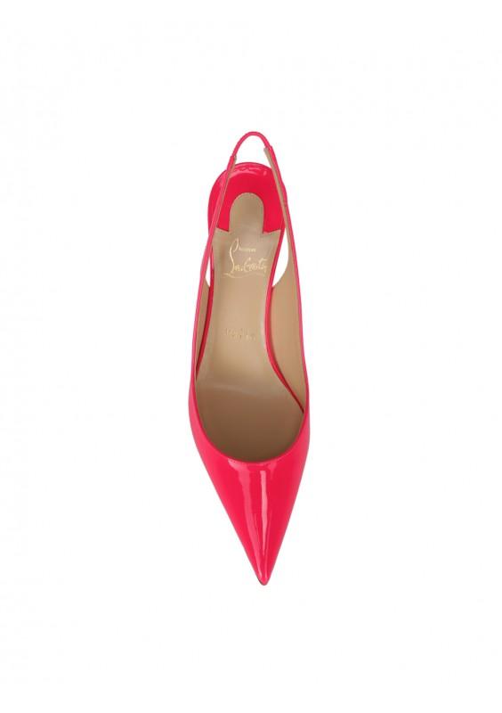 Christian Louboutin Leather Clare 80 Patent Slingback Pump in Pink 