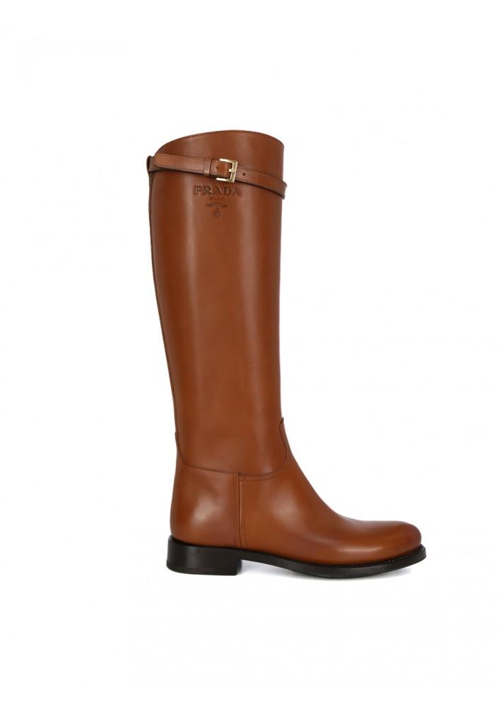 brown leather prada boots