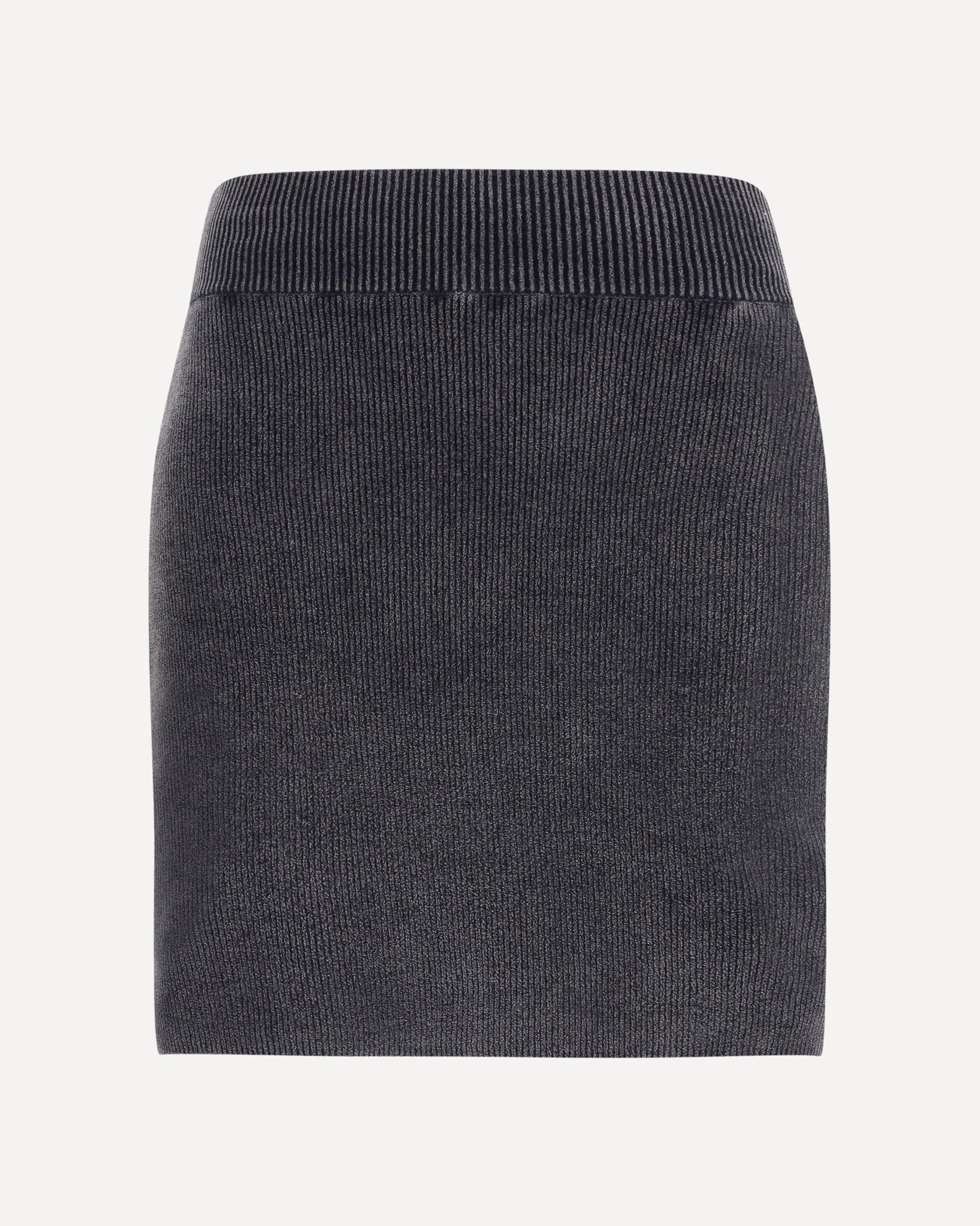 ミニスカート ALEXANDER WANG Women Mini Skirts 4DC3245461 GREY Alexander Wang - Grey Ribbed Knit Zipper Back Mini Skirt Sz