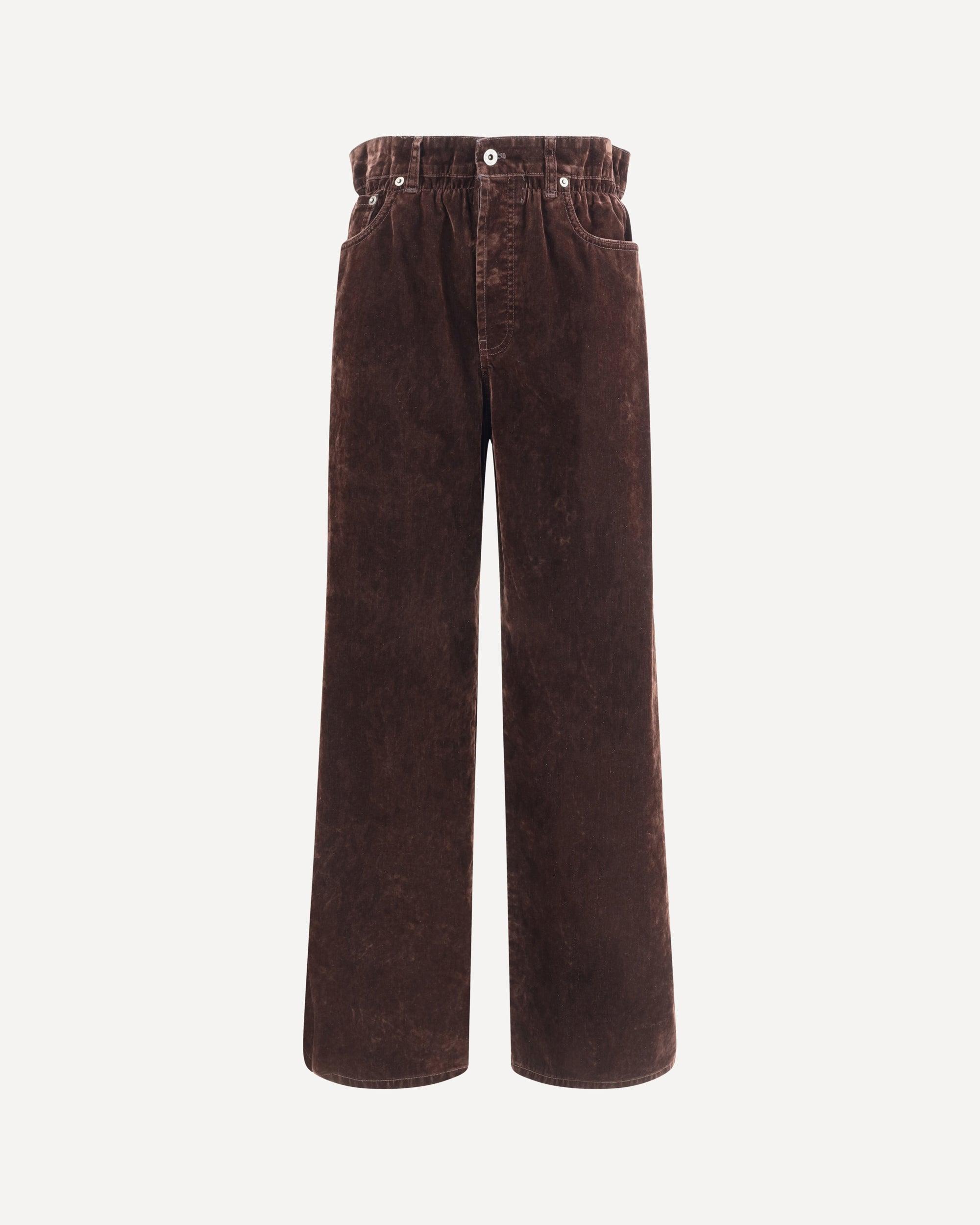 【関税&送料込】Miu Miu Dark Brown Velvet Wide-Leg Pant Miu Miu Pants for Women | Online Sale up to 39% off | Lyst