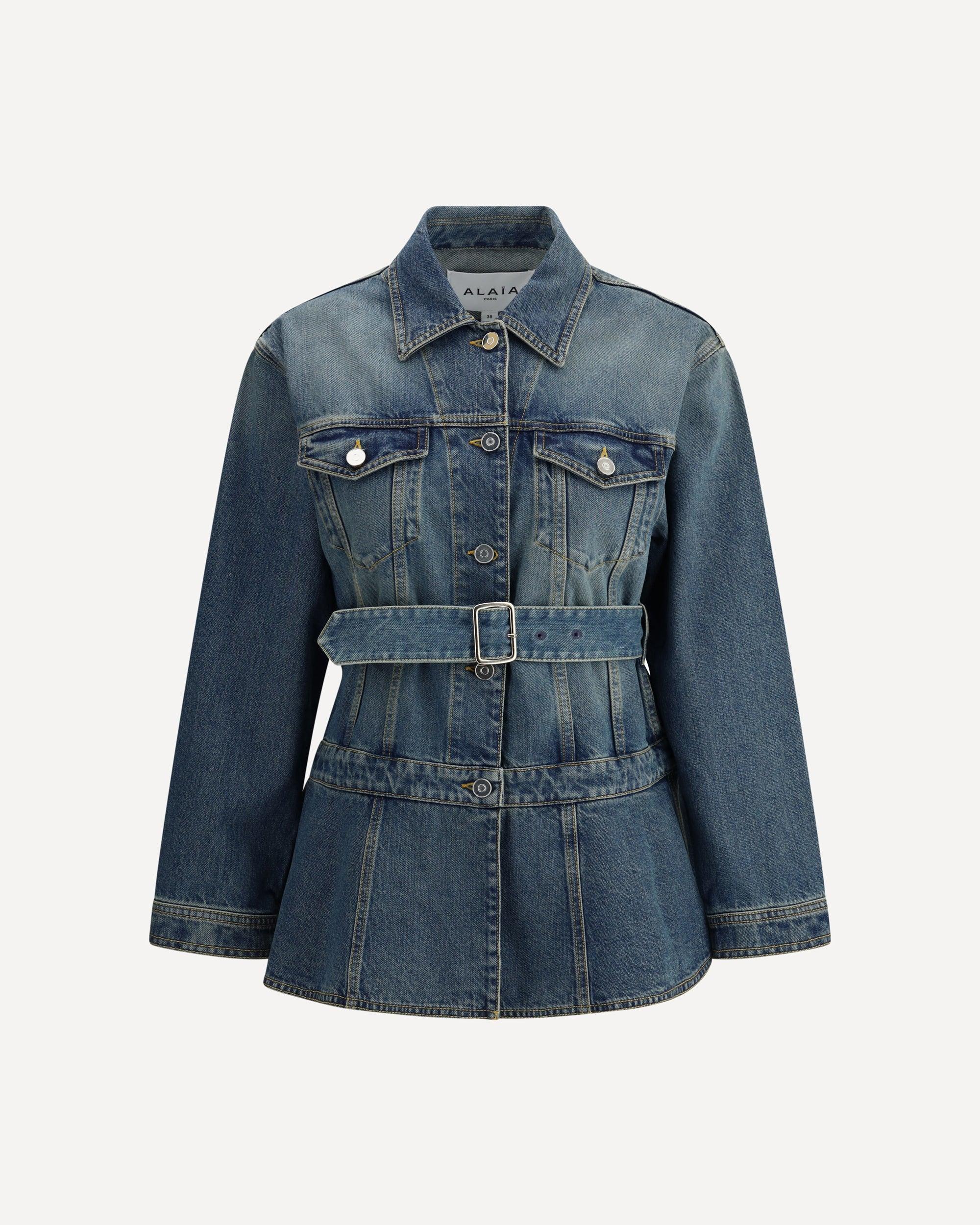 (関税・送料込) ALAIA Denim Basque jacket denim jacket with belt and basque Alaïa AA9V0422T536A 525
