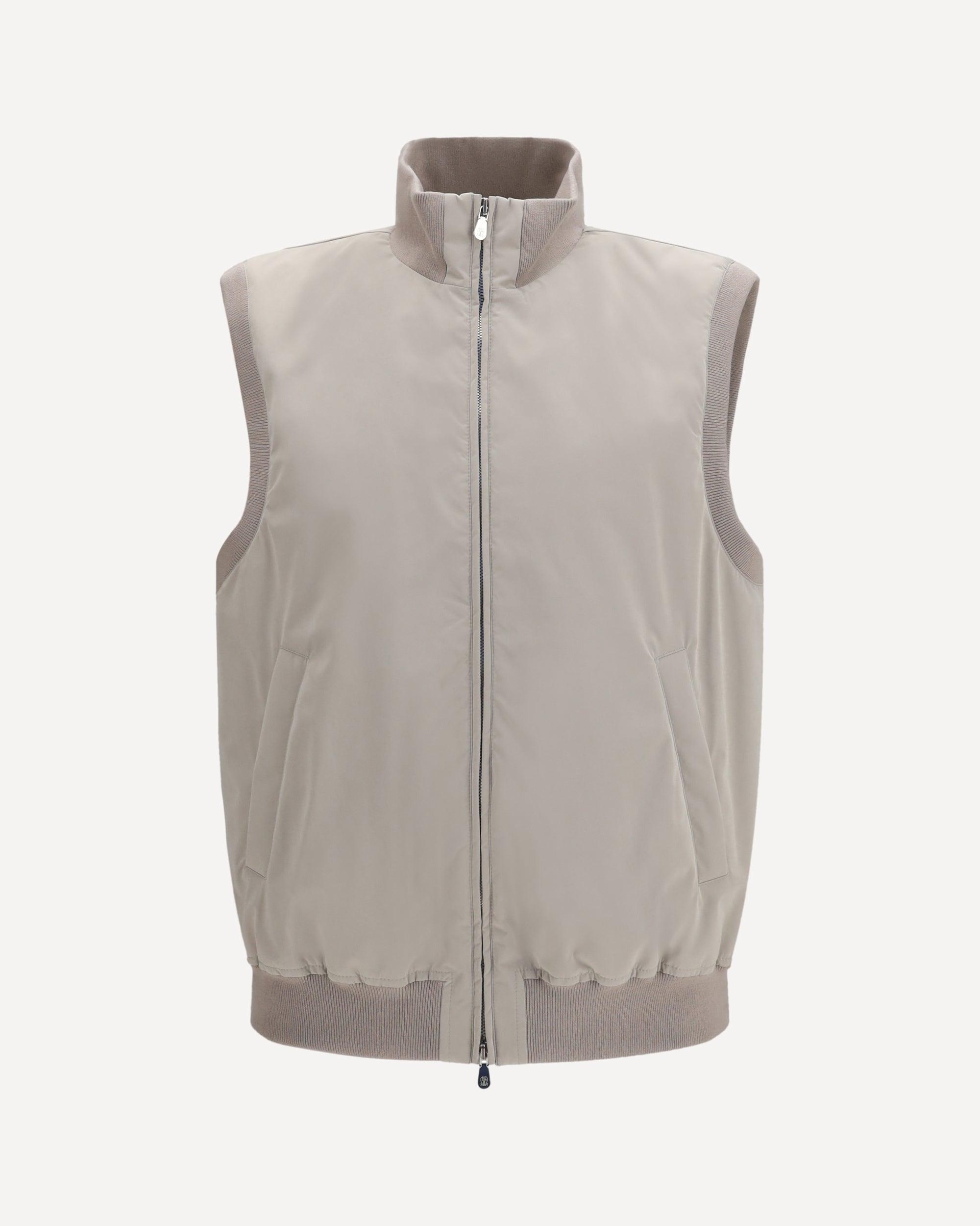 Gilet Abito Brunello Cucinelli In Lana Vergine - Grigio Gesso E Blu Navy - Taglie 40/42