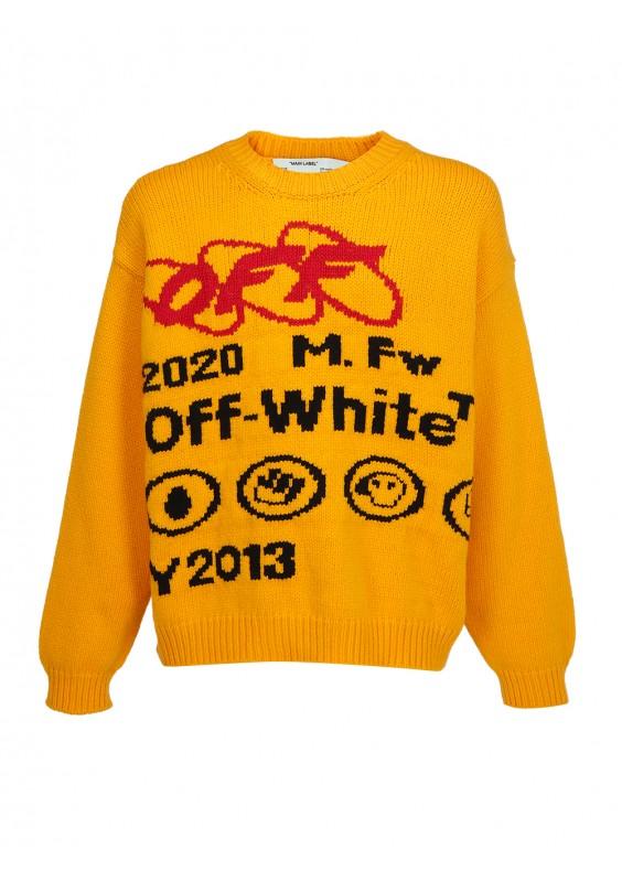 yellow white sweater