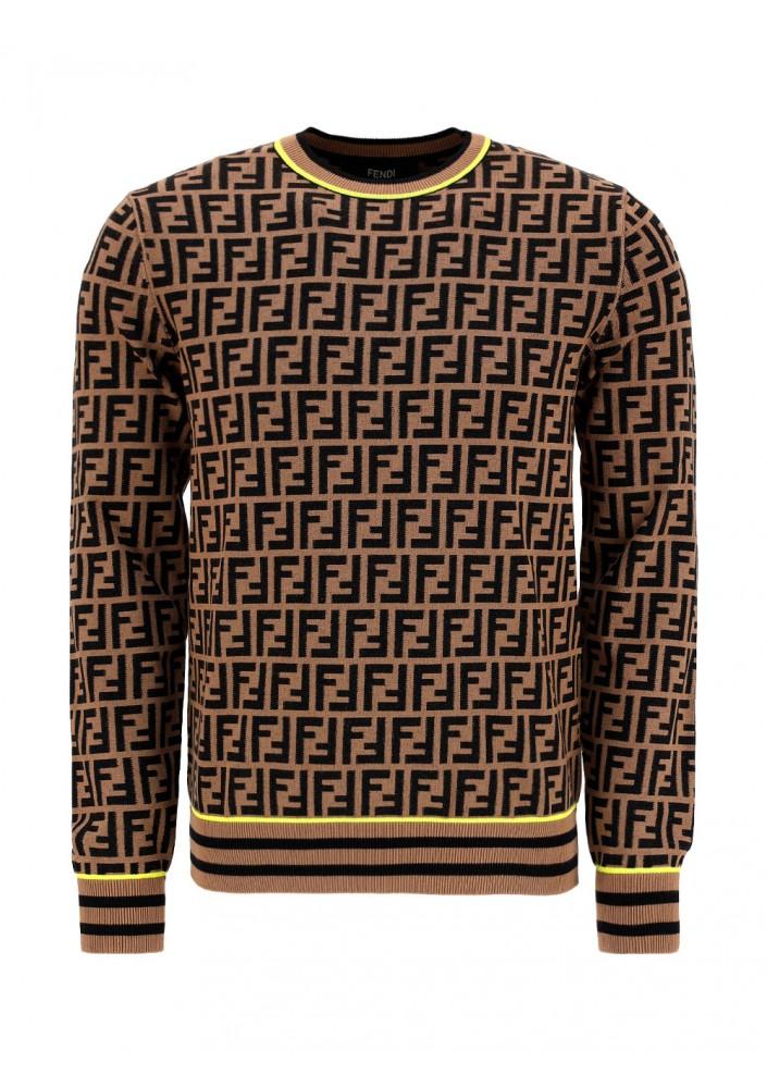 Fendi Synthetic Sweater in Brown/Beige (Brown) for Men - Lyst