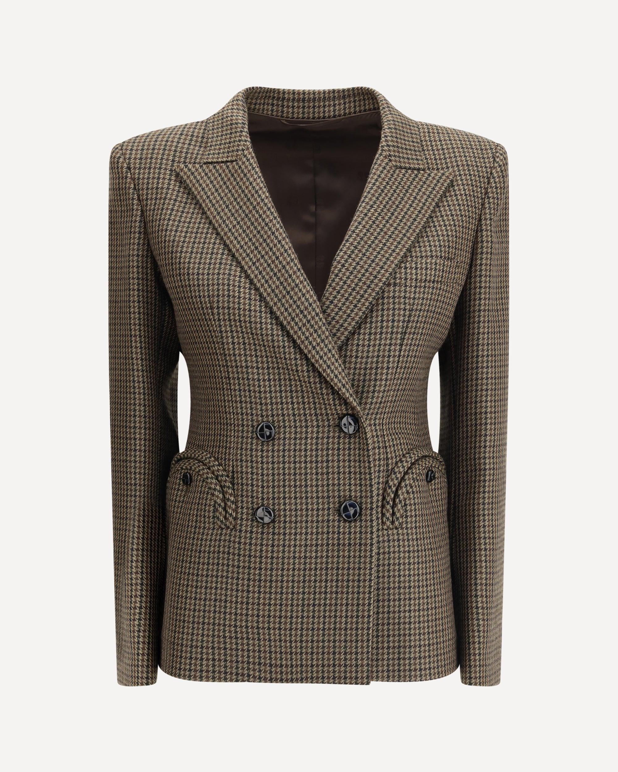 ジャケット Blaze Milano Brown wool pied de poule double-breasted blazer Blazé Milano Brown wool pied de poule double-breasted blazer