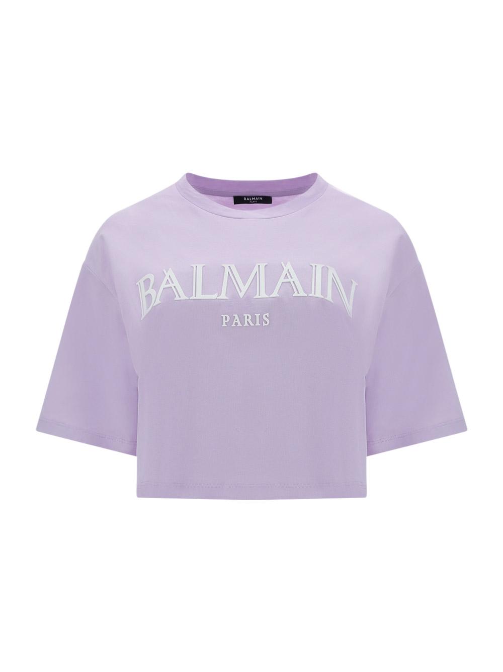 purple balmain t shirt