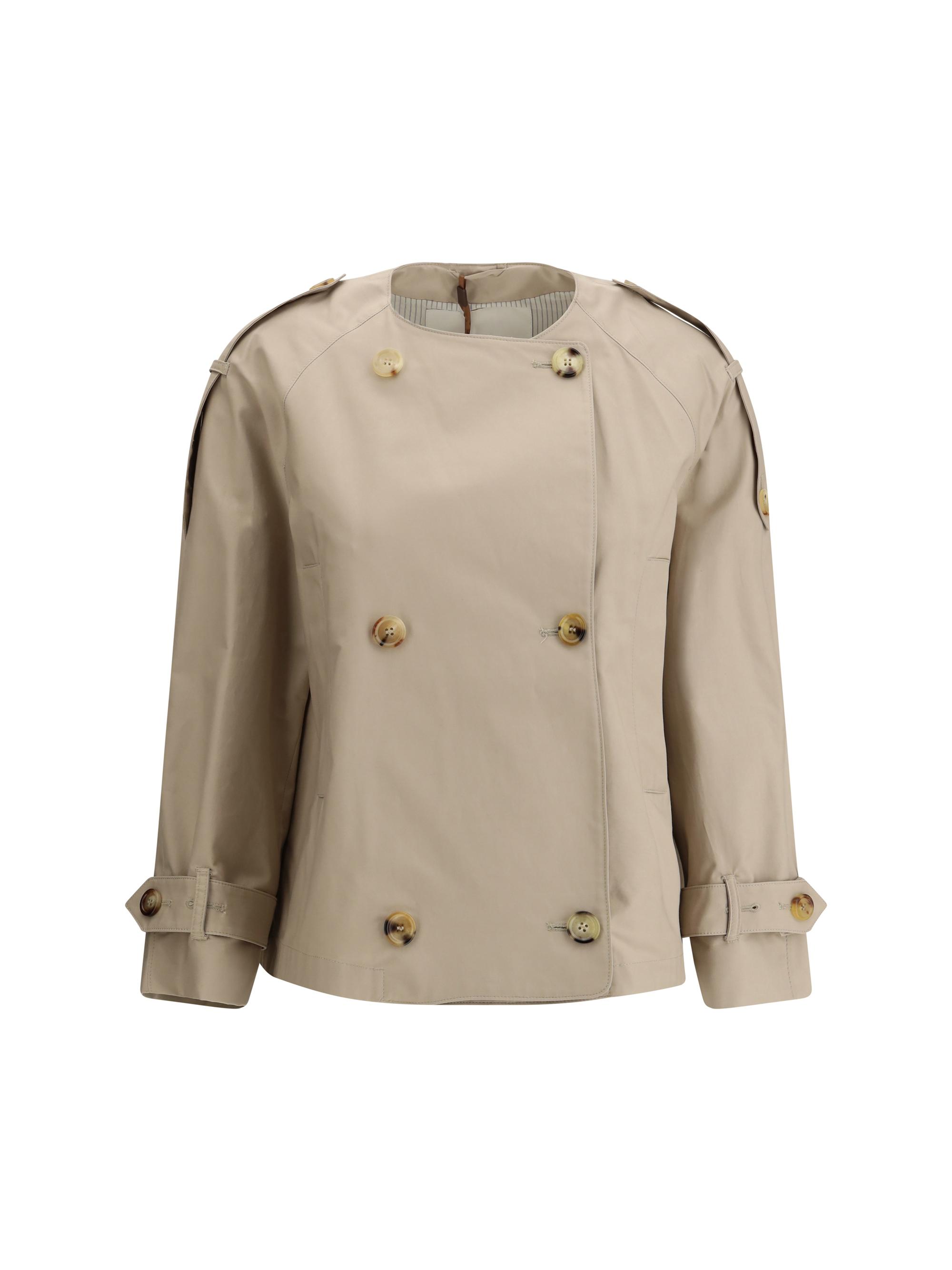 トレンチコート Max Mara Collarless Double-Breasted Jim Trench Coat Max Mara Jim Trench Coat in Natural | Lyst