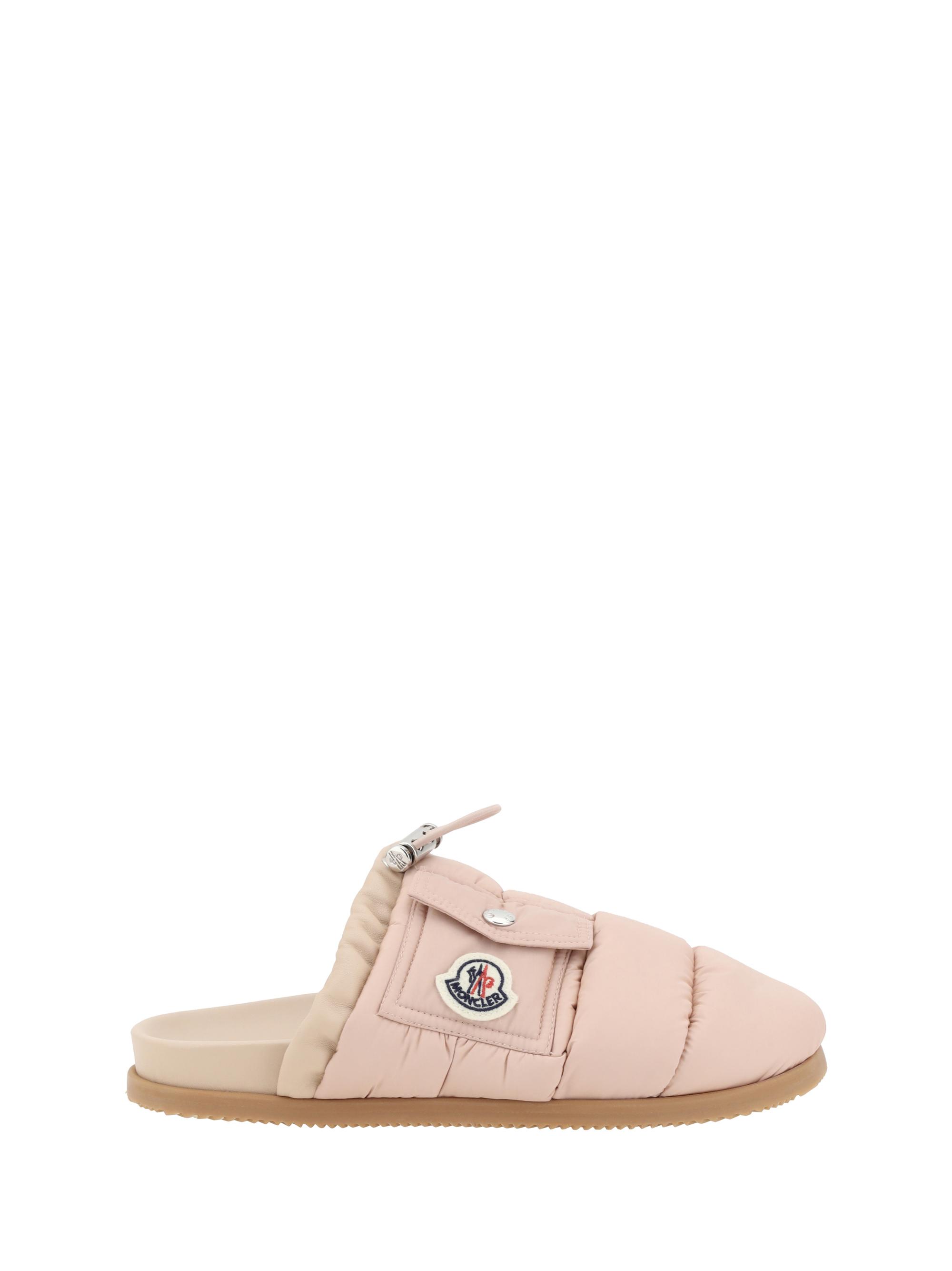 サンダル・ミュール MONCLER Women Sandals 4C00040 M4095 50N Pink $295 Moncler Women's Pink Lilo Round Open-Toe Logo Slide
