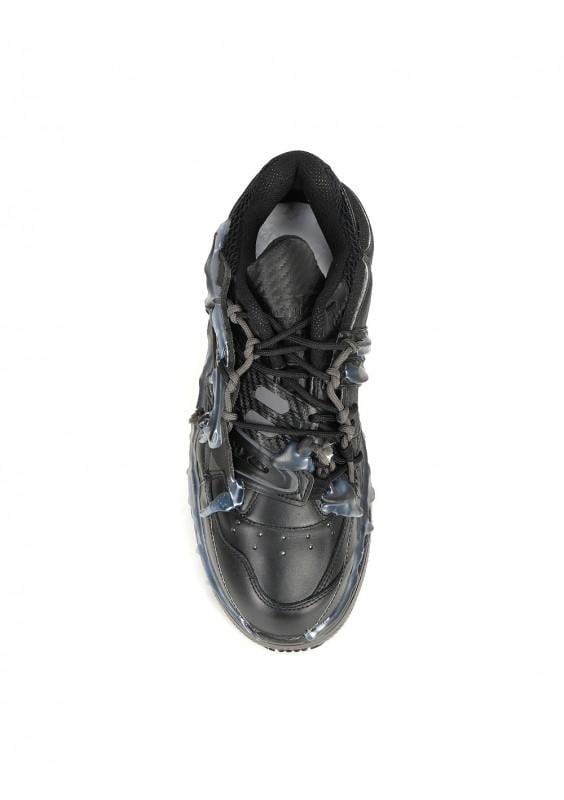Maison Margiela Fusion Leather And Mesh Trainers in Black for Men | Lyst