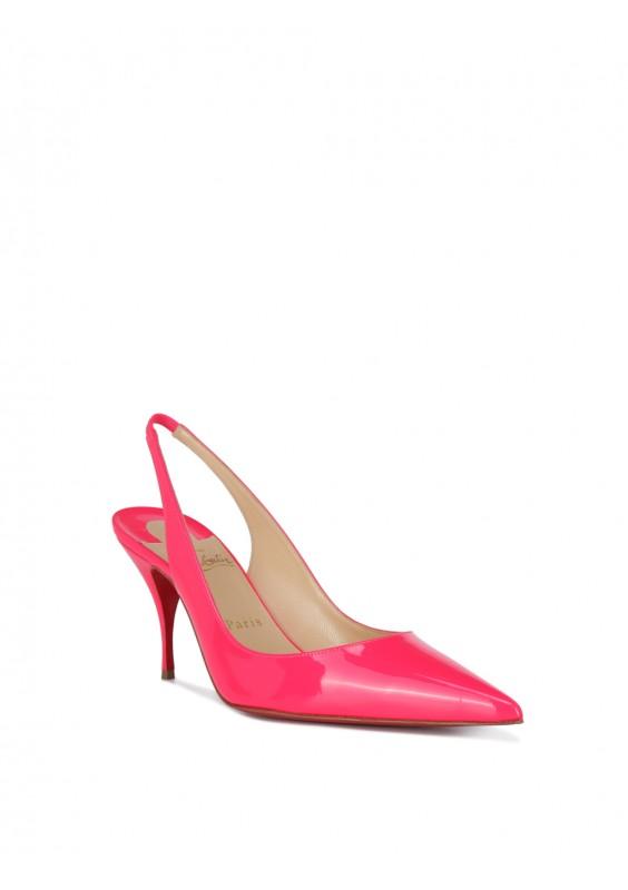 Christian Louboutin Leather Clare 80 Patent Slingback Pump in Pink 