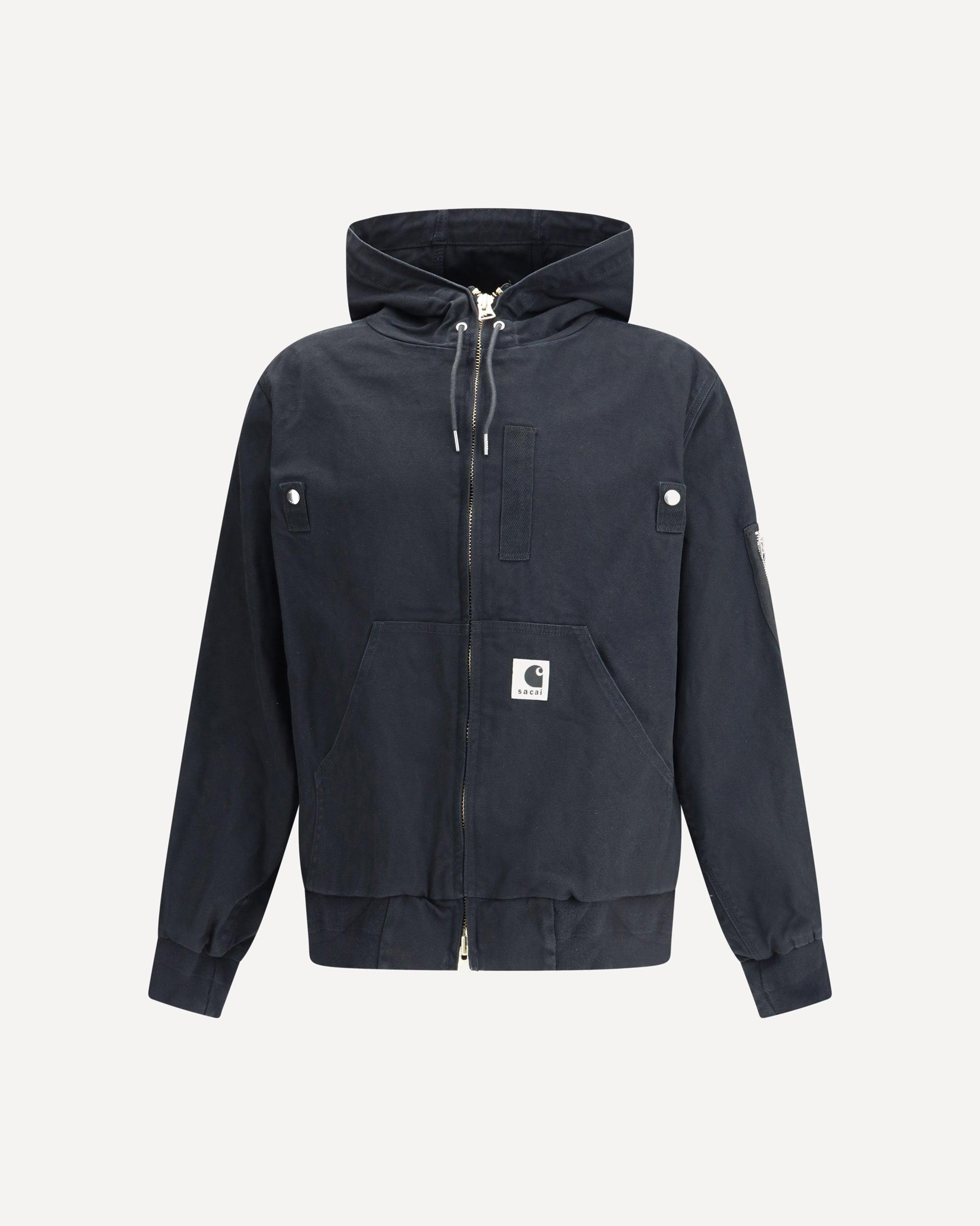 Sacai Washed Duck Hooded Blouson By X Carhartt Wip in Blue for Men