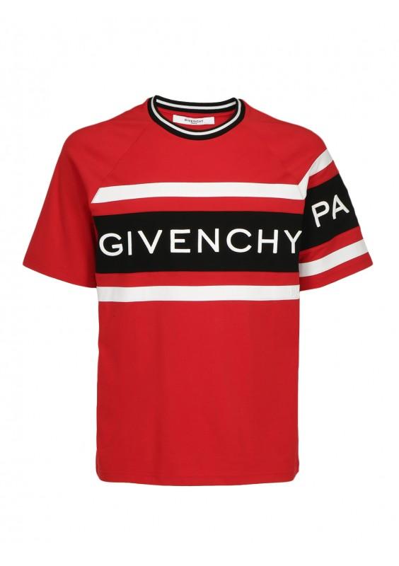 Givenchy Cotton Band Logo T-shirt in Red/ Black/ White (Red) for Men - Lyst