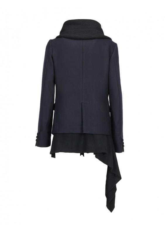 sacai wool melton coat