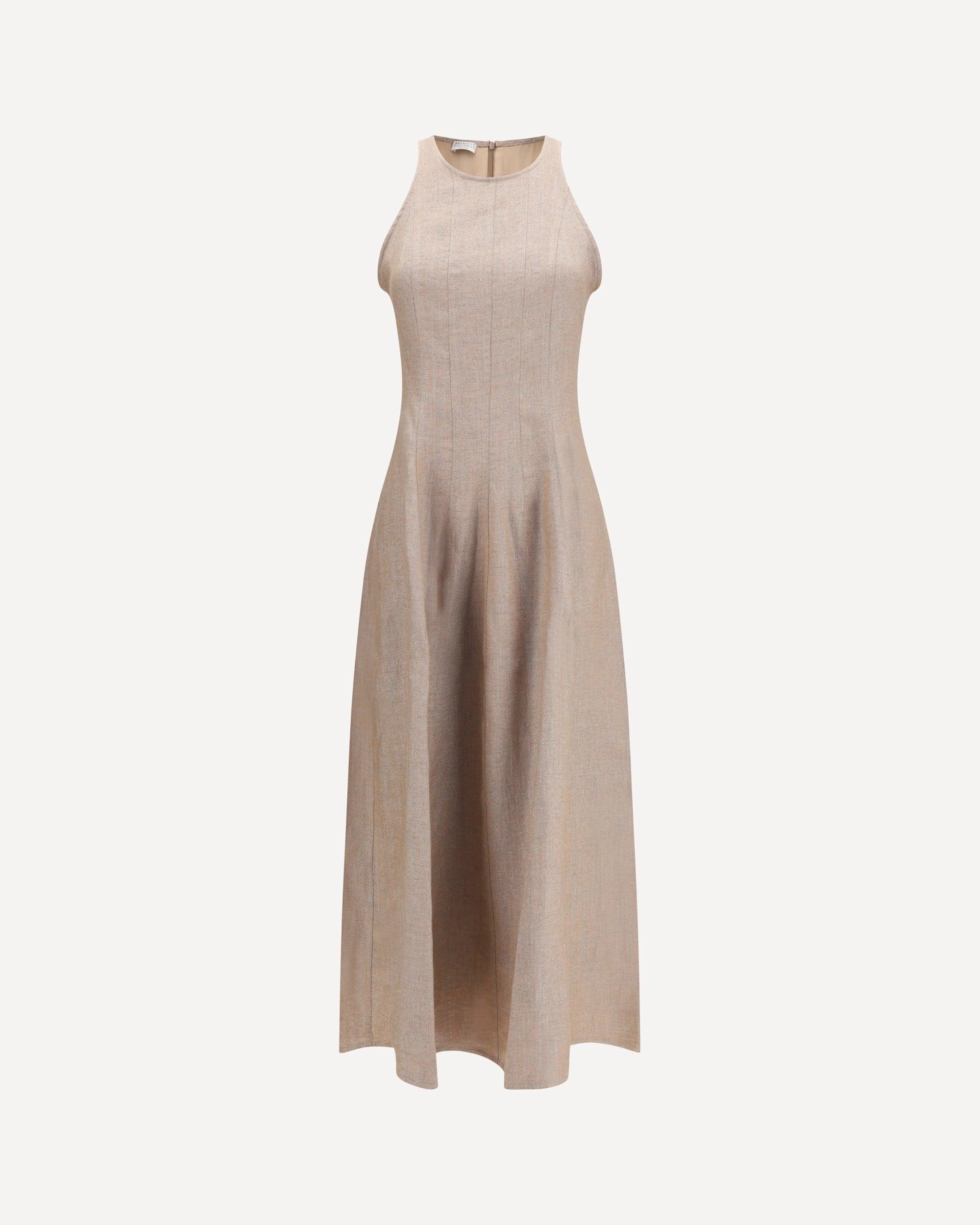 knee length dresses for ladies Brunello Cucinelli Women's Lam Silk Twill Dress - Gold
