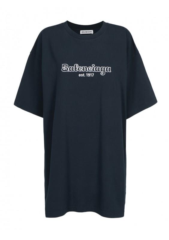 Balenciaga Cotton Short Sleeve Oversized T Shirt In Blue Light Blue Blue Lyst