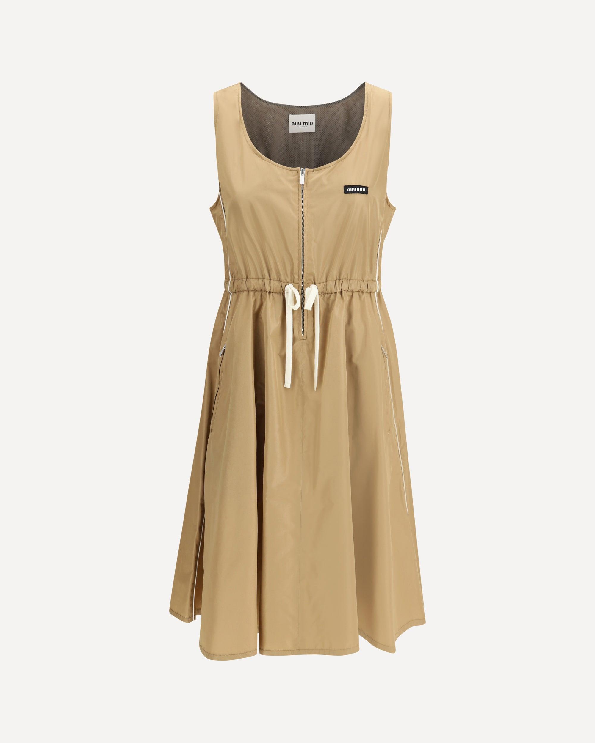 ワンピース Miu Miu Dark Blue Stretch Silk Blend Dress Blue/white Stretch Jersey Midi-dress | Miu Miu