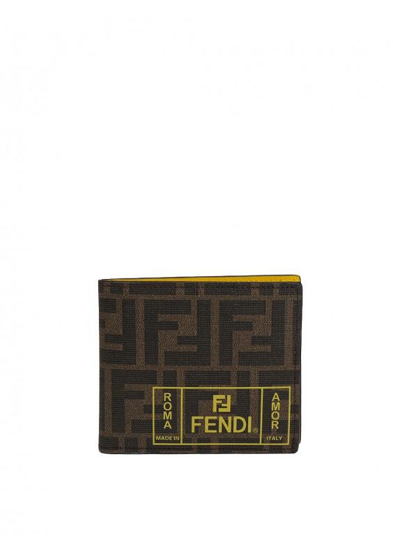 Fendi Canvas Label Wallet for Men - Lyst