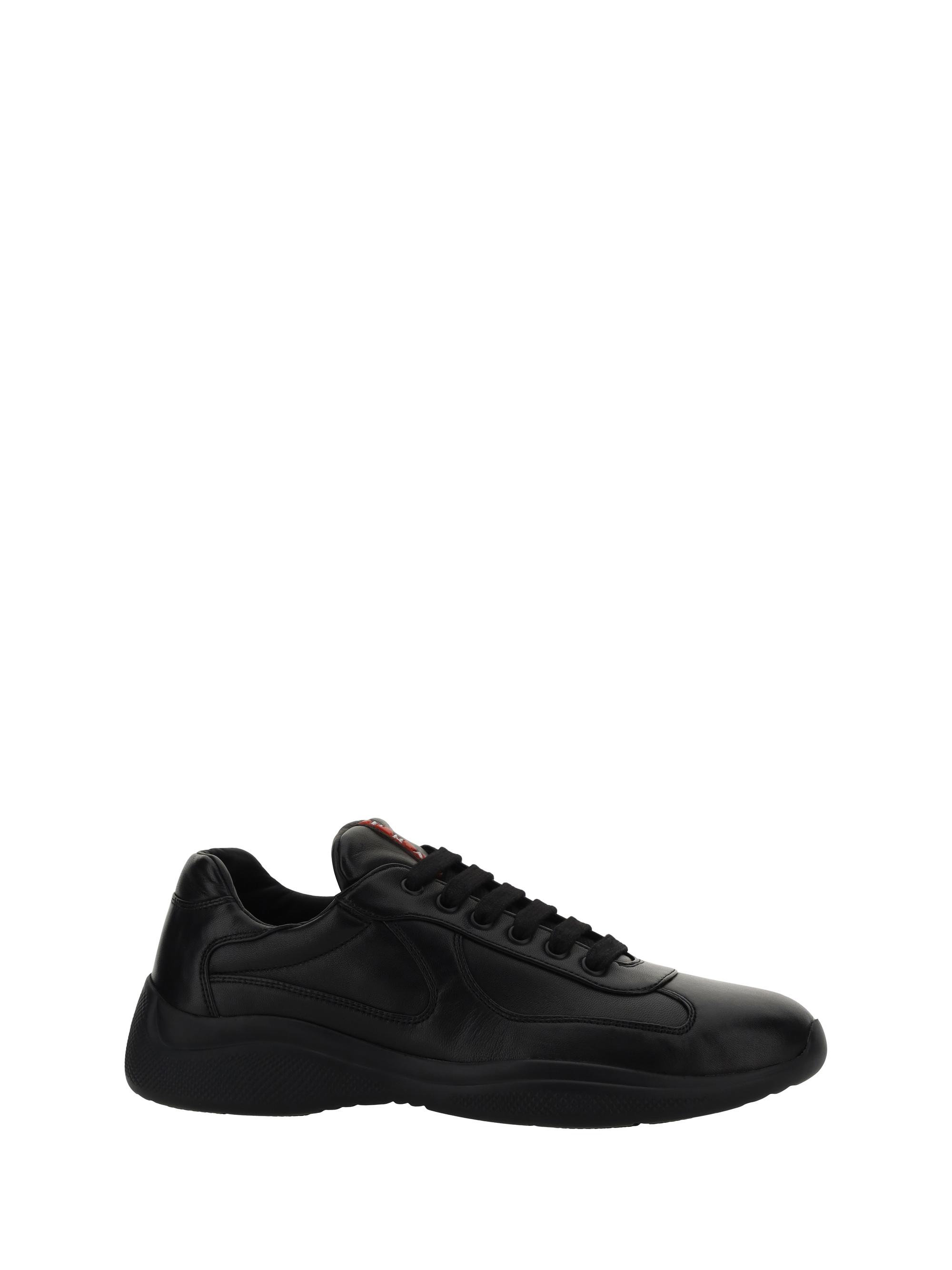 Men's luxury sneakers - Prada sneakers in brushed leather and re-nylon