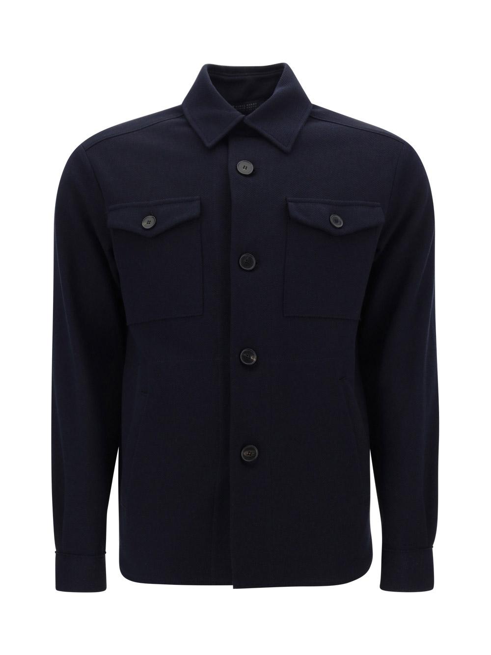 Harris Wharf London Twill Jacket in Blue for Men | Lyst