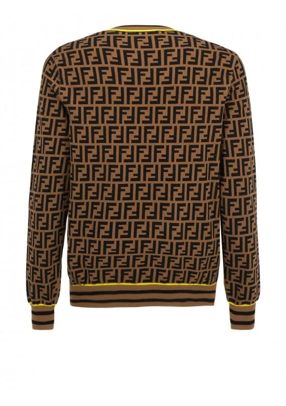 Fendi Rubber Roma Amor Sweater in Brown/Beige (Brown) for Men - Lyst