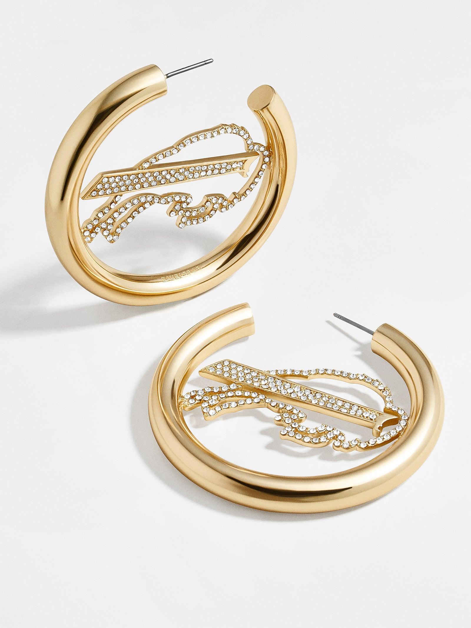 BaubleBar Buffalo Bills Logo Gold Hoops in Metallic Lyst