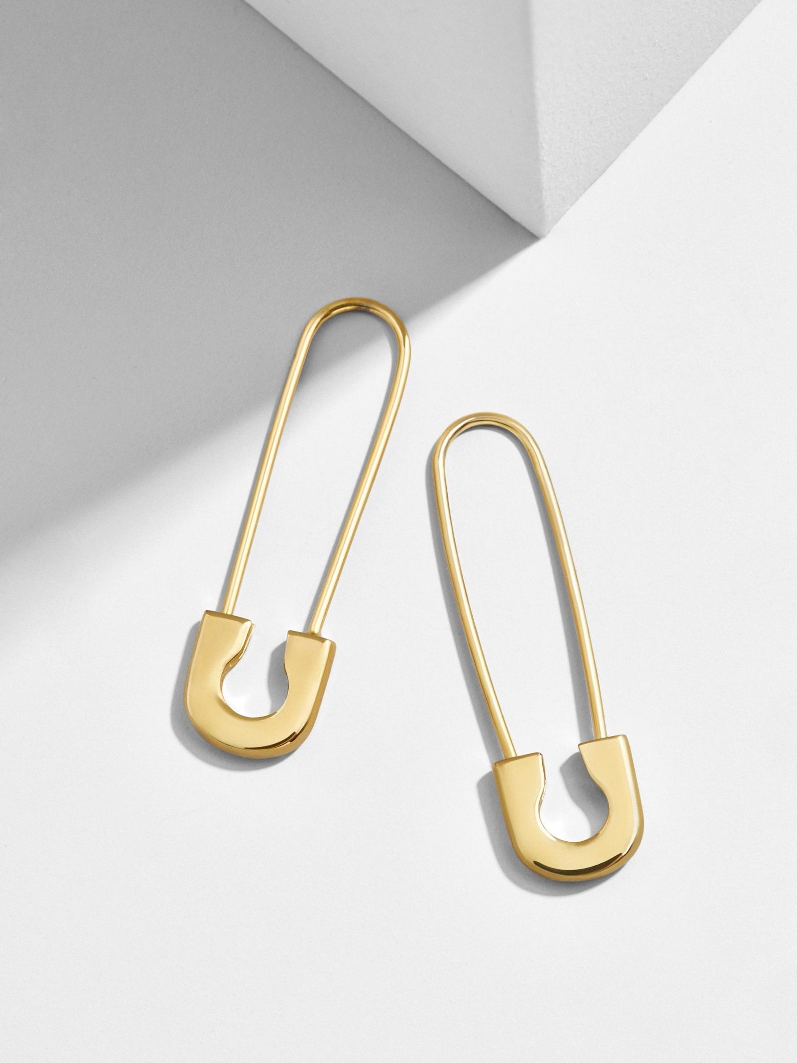 BaubleBar Spillo 18k Gold Vermeil Safety Pin Earrings in Metallic - Lyst