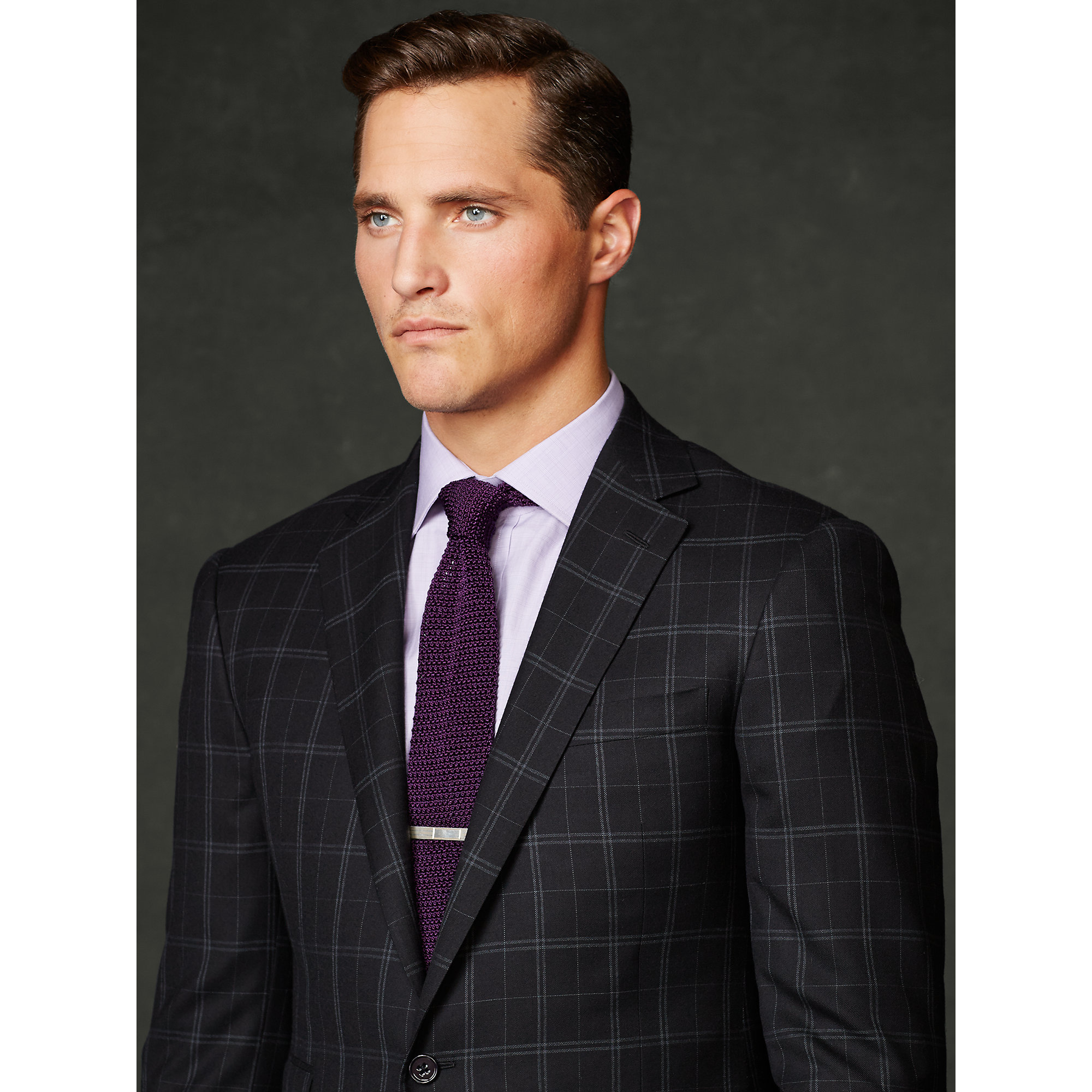 Ralph Lauren Purple Label Drake Windowpane Wool Suit in Black for Men | Lyst