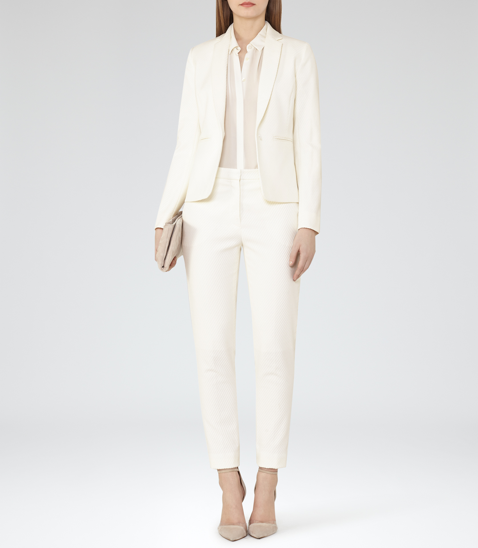 white tailored suit womens