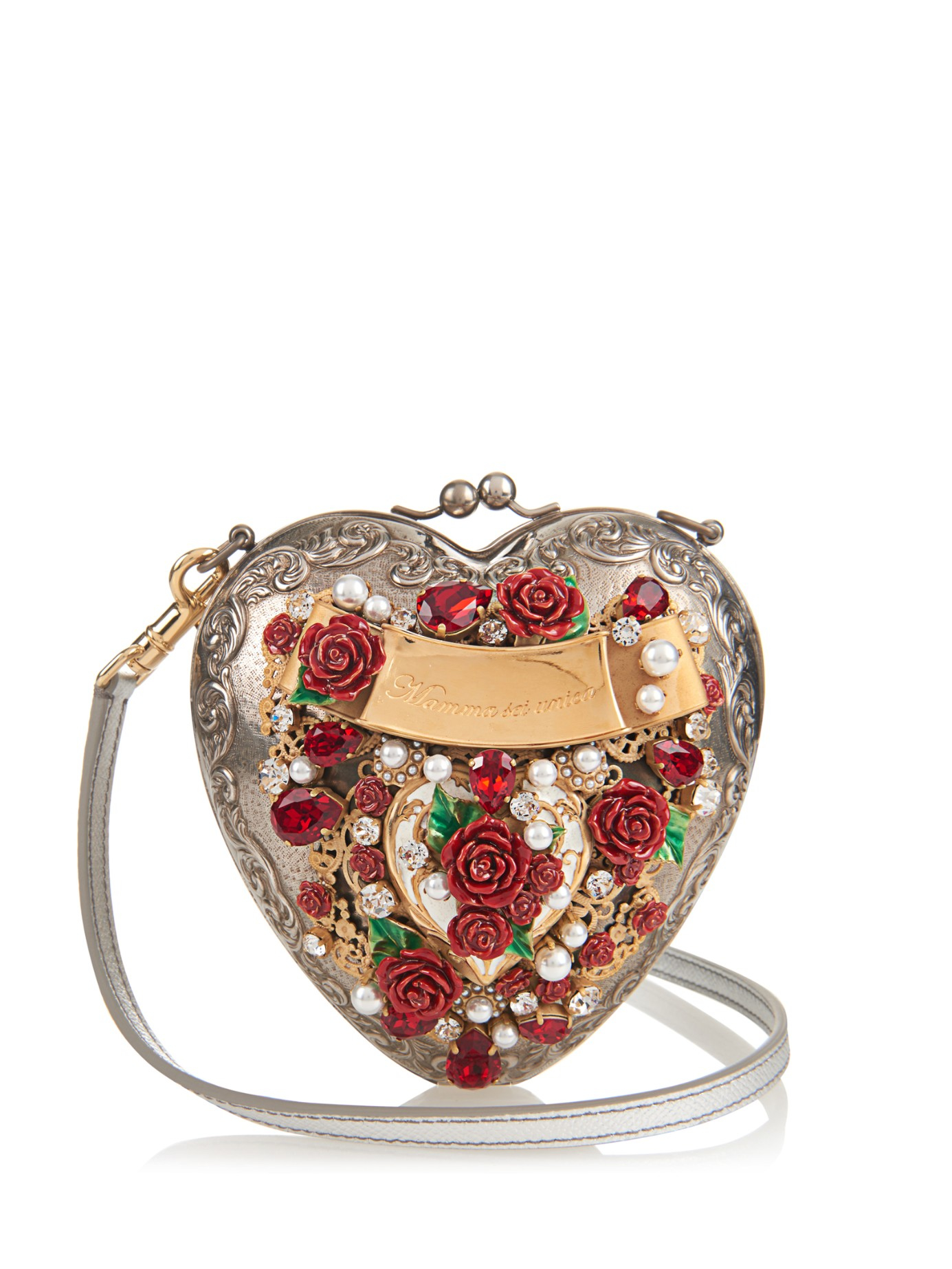 Dolce & Gabbana Rose-embellished Cross-body Heart Bag | Lyst UK