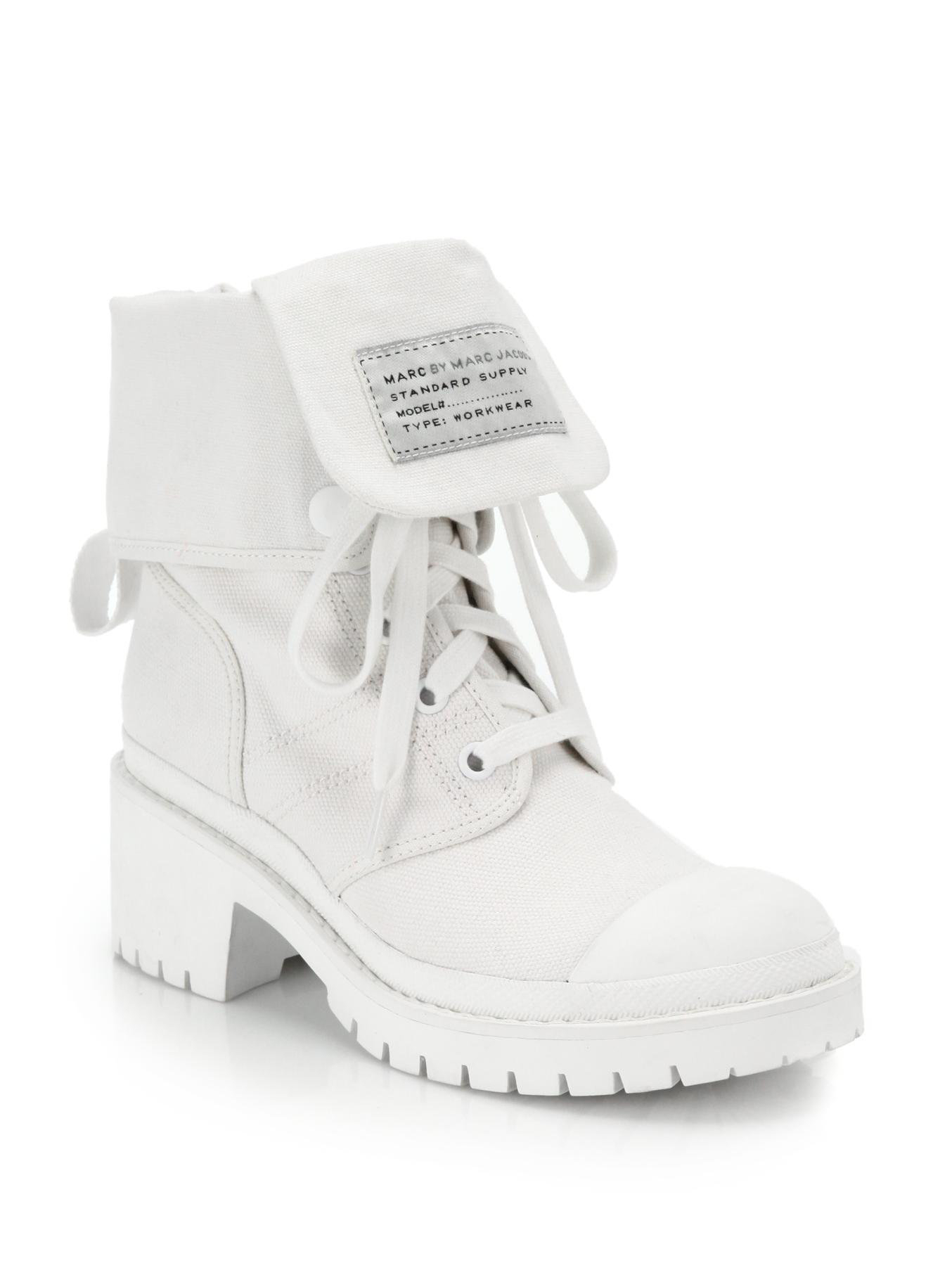 white canvas boots