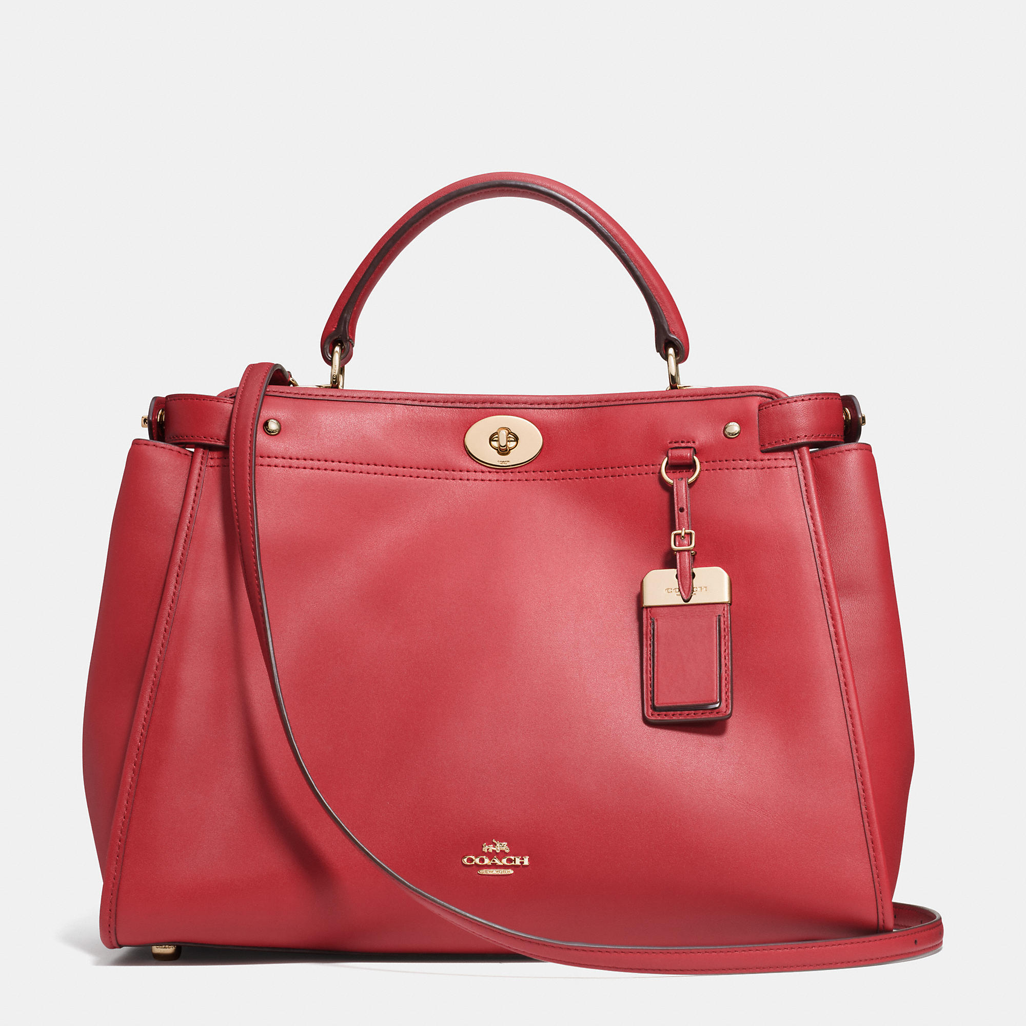 COACH Gramercy Satchel In Leather in Pink - Lyst