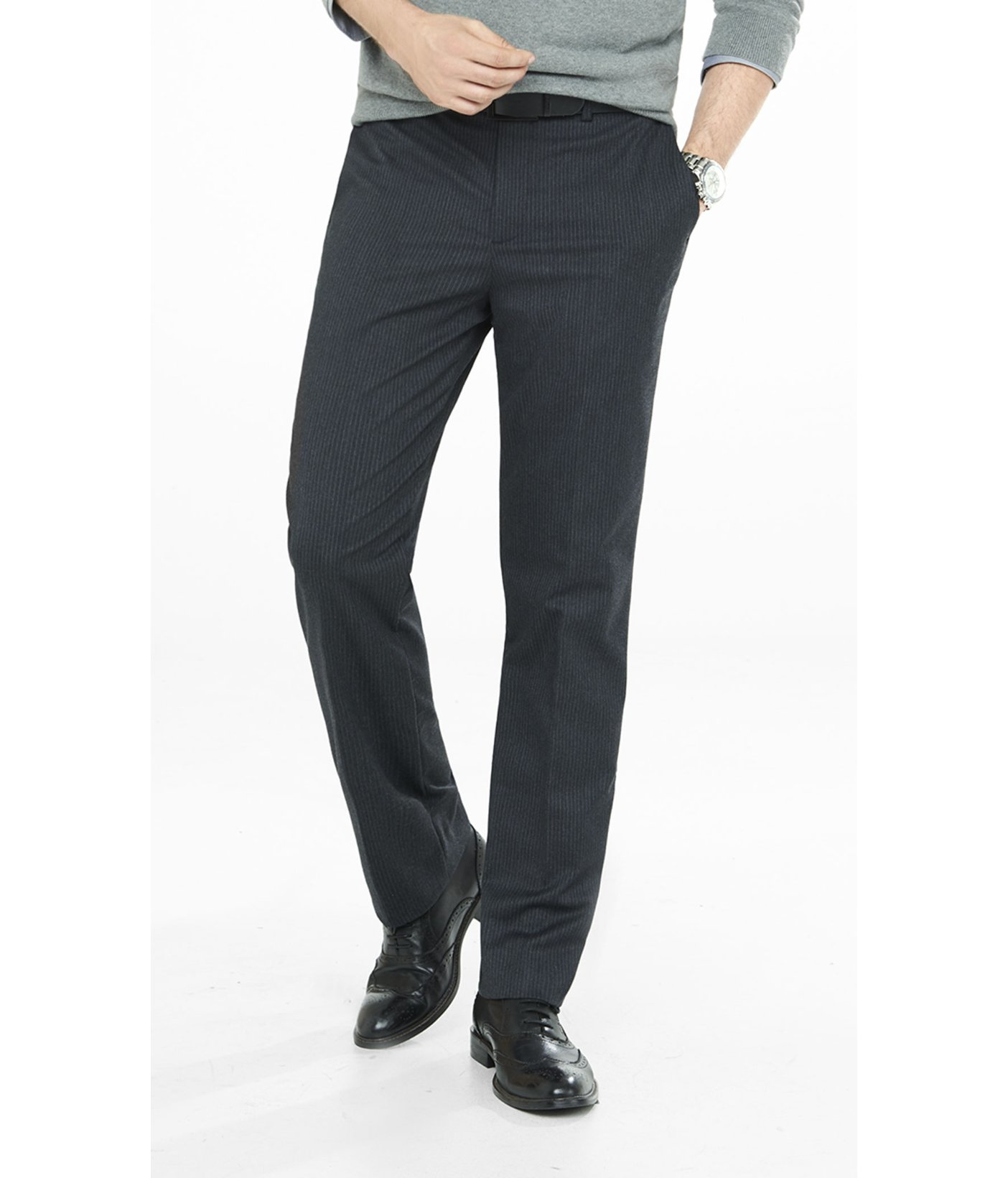 Express Modern Producer Pinstripe Dress Pant in Gray for Men (CHARCOAL ...