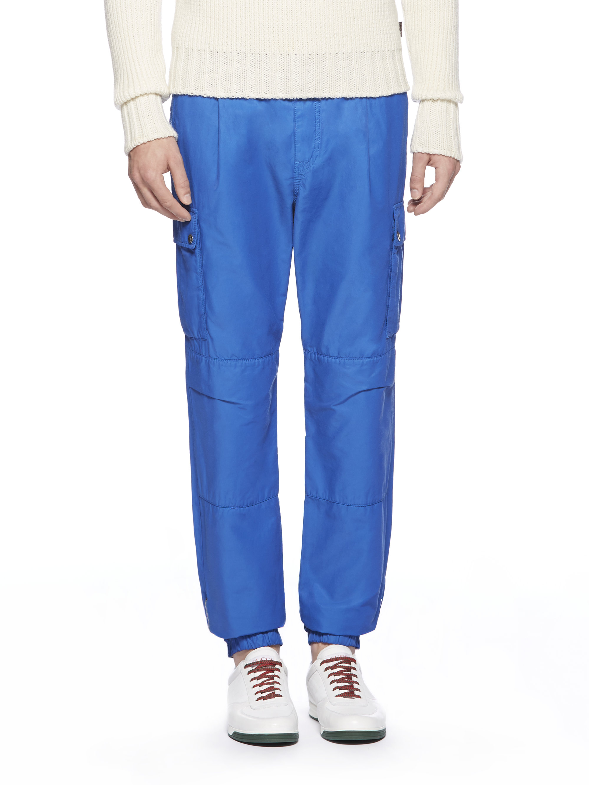 Gucci Techno Cotton Cargo Pants in Blue for Men | Lyst