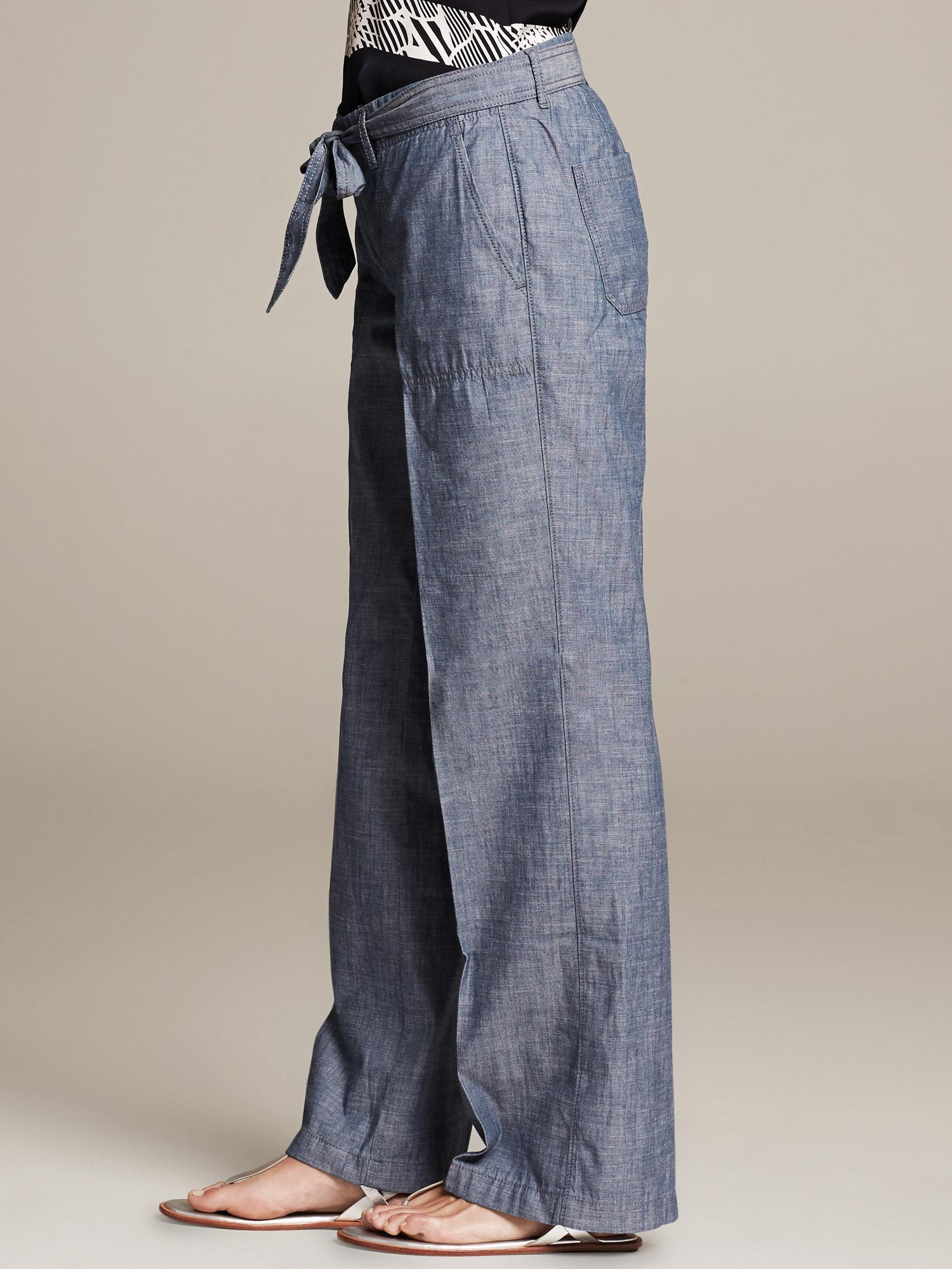 Banana Republic Chambray Wide Leg Pant 
