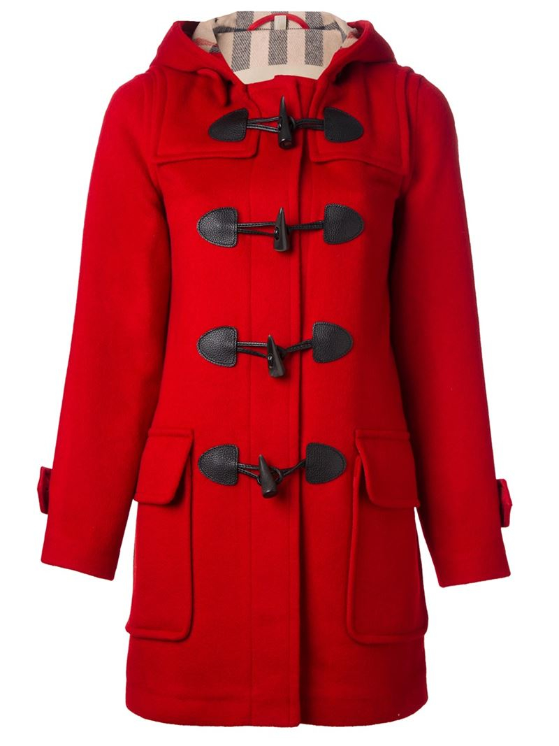 blur Thorns legation Burberry Brit Duffle Coat in Red - Lyst