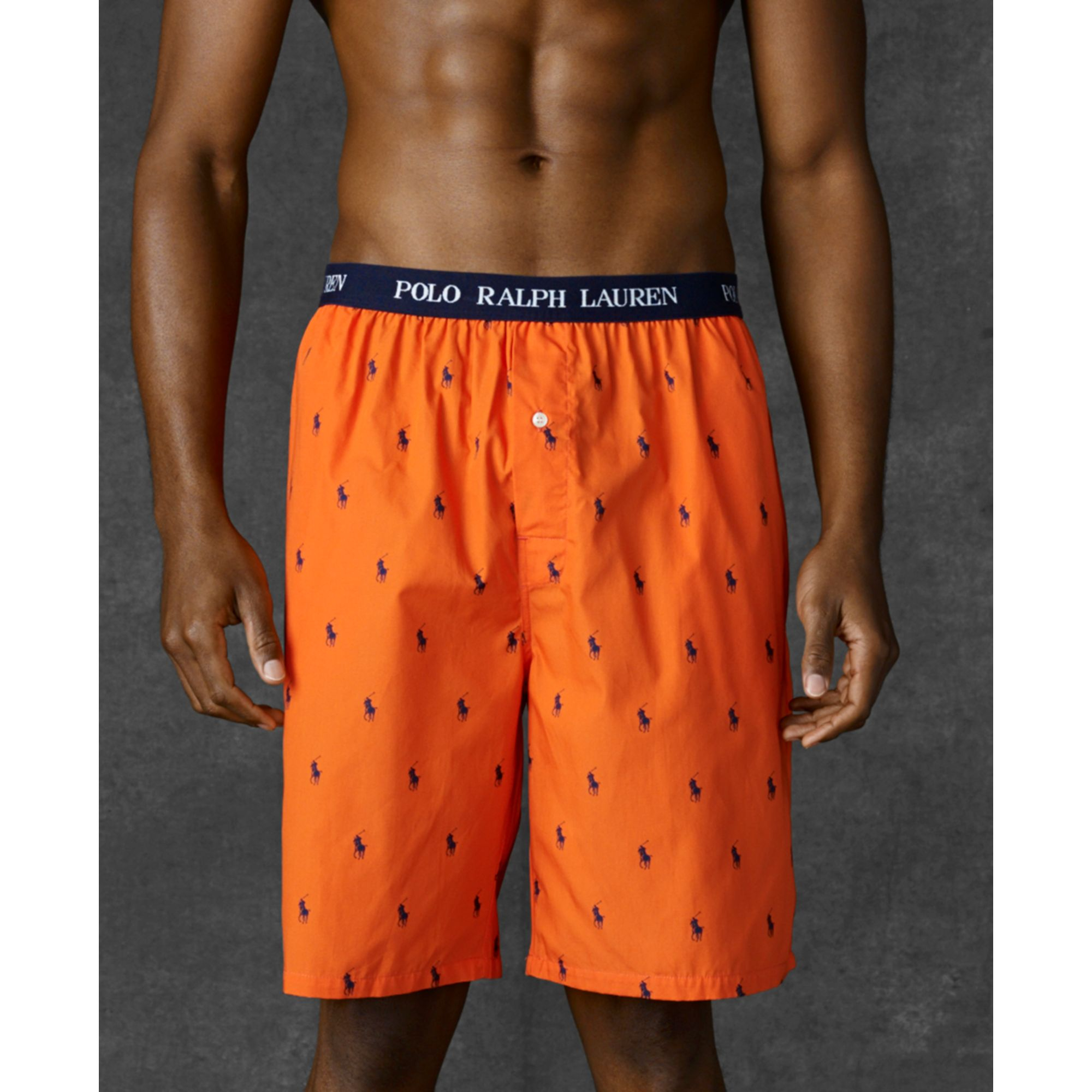 Ralph lauren Polo Mens Polo Player Shorts in Orange for Men | Lyst