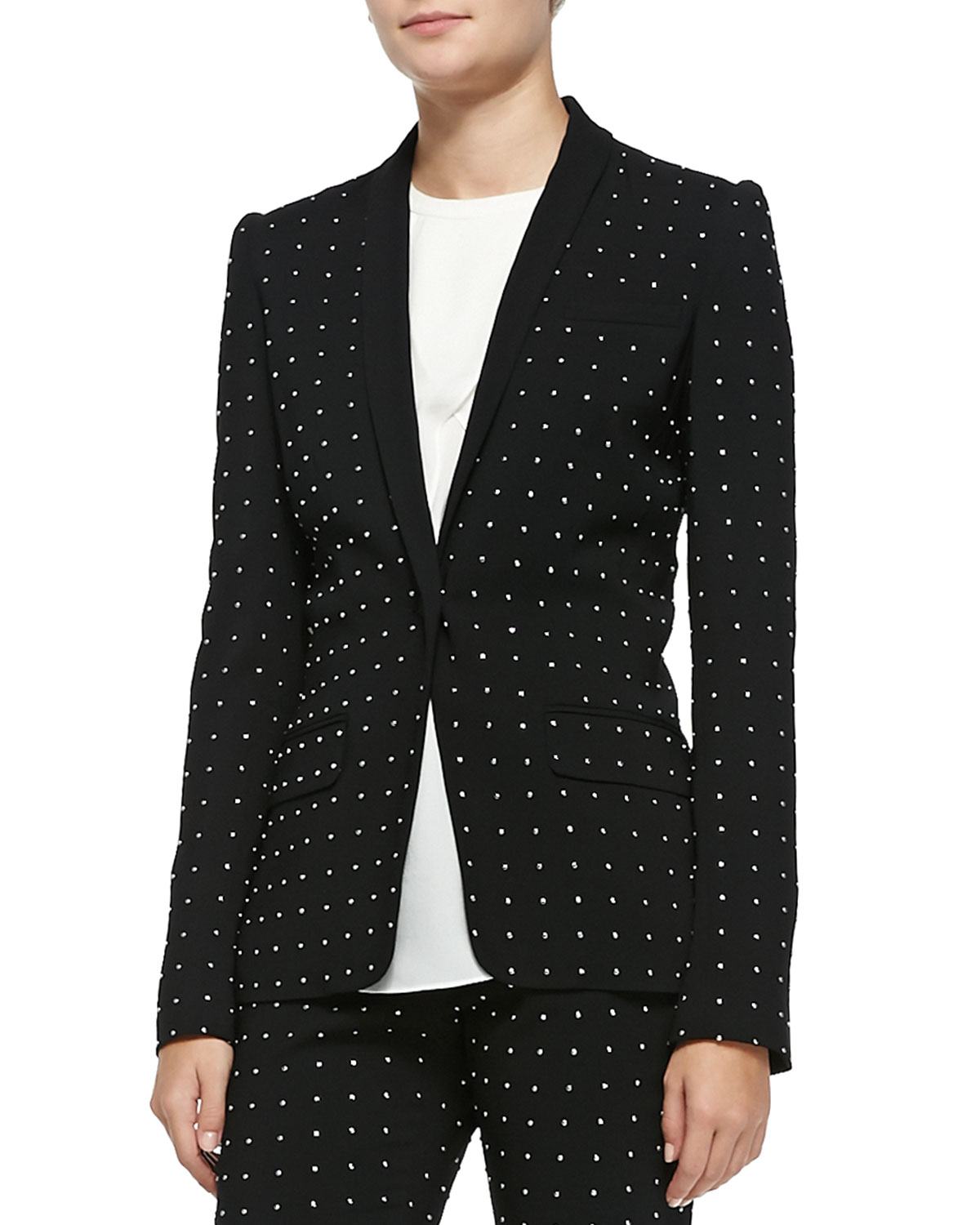 A.L.C. James RhinestoneEmbellished Crepe Blazer in Black Lyst