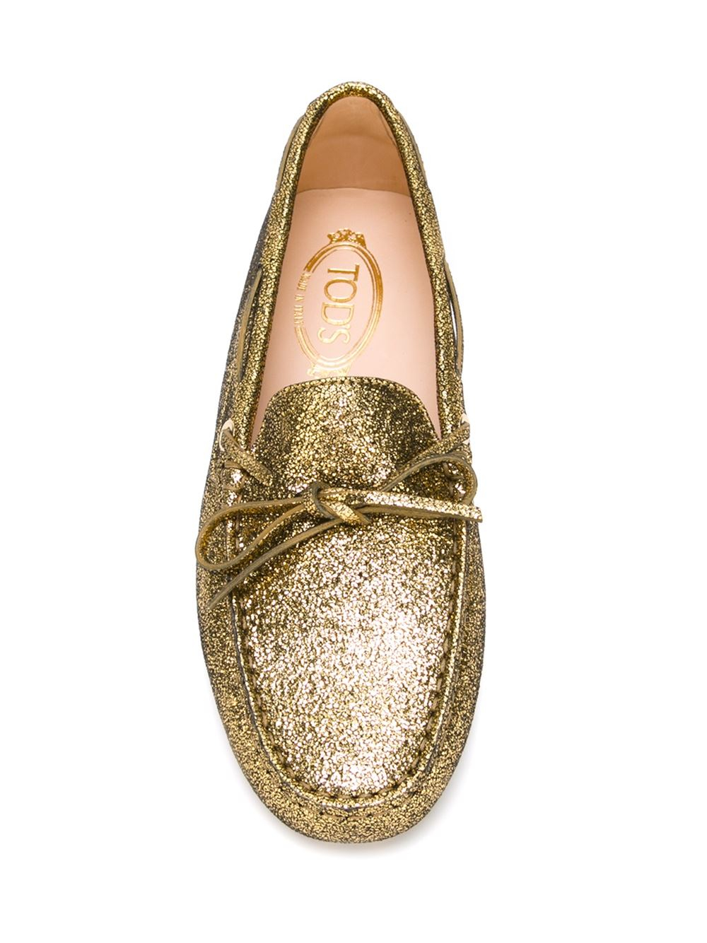 Tod's Glitter Loafers in Gold (METALLIC) Lyst