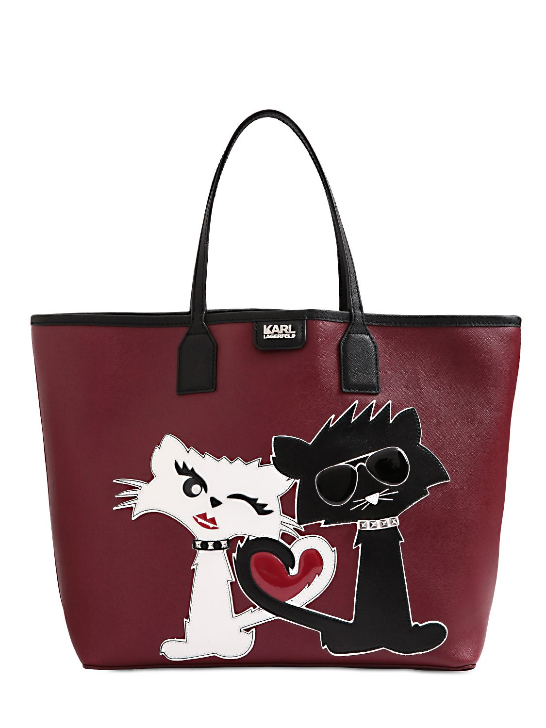 Karl lagerfeld K Choupette Love Faux Leather Tote Bag in Red (DARK RED ...