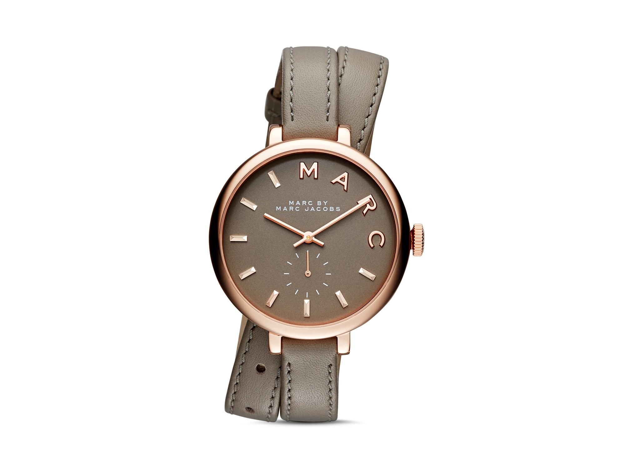 Lyst - Marc jacobs Marc By Sally Leather Strap Wrap Watch, 36mm - 100% ...