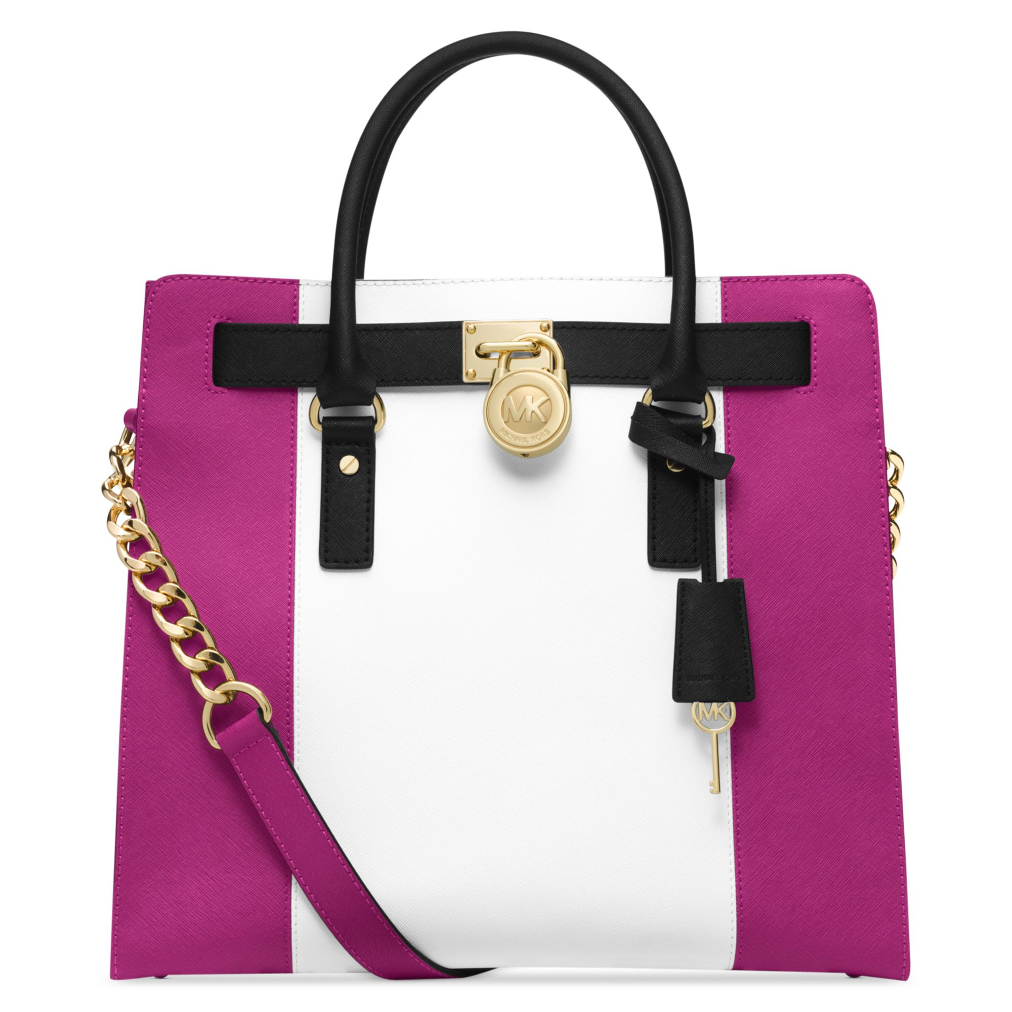 michael kors pink and black purse