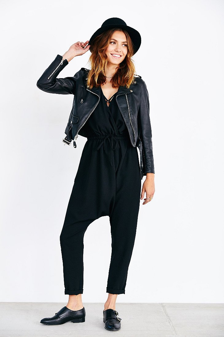 black drop crotch jumpsuit