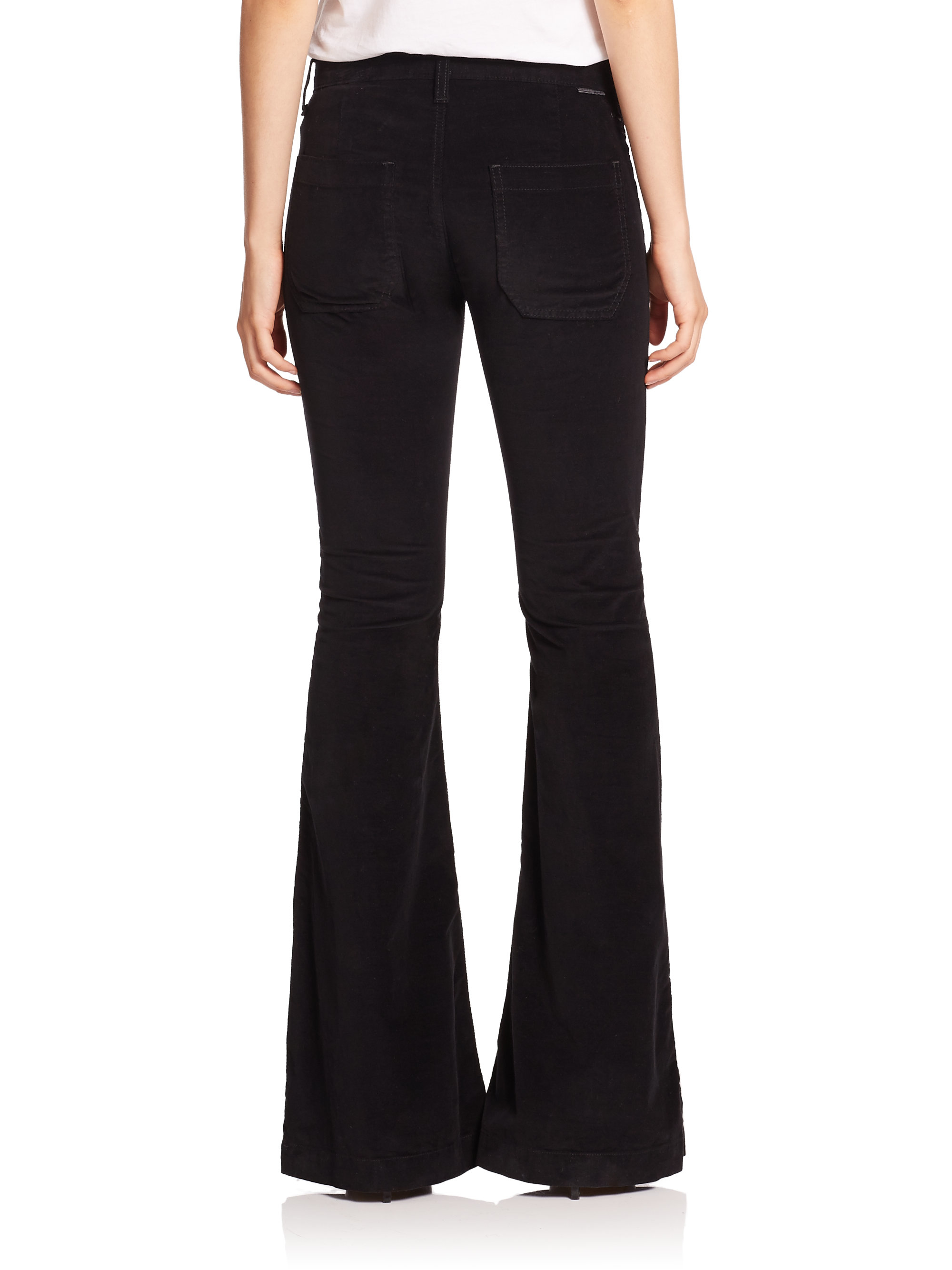 Hudson Jeans Taylor Corduroy Flare Pants in Black - Lyst