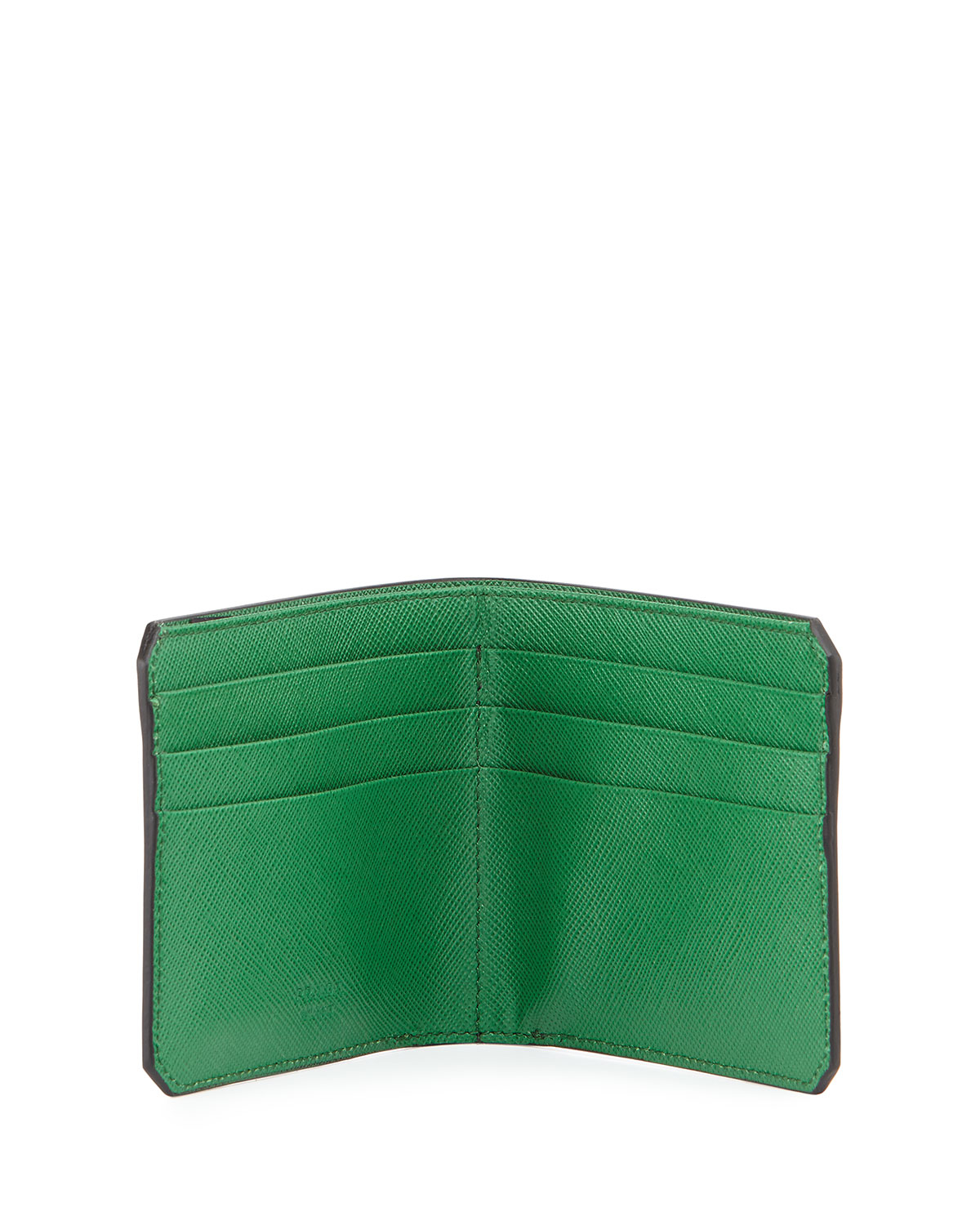 Prada American Saffiano Bi-fold Wallet in Green for Men | Lyst  