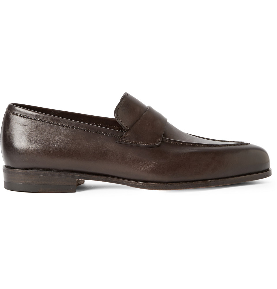 santoni loafer santoni leather loafers in brown for lyst santoni loafer santoni leather loafers in brown for lyst
